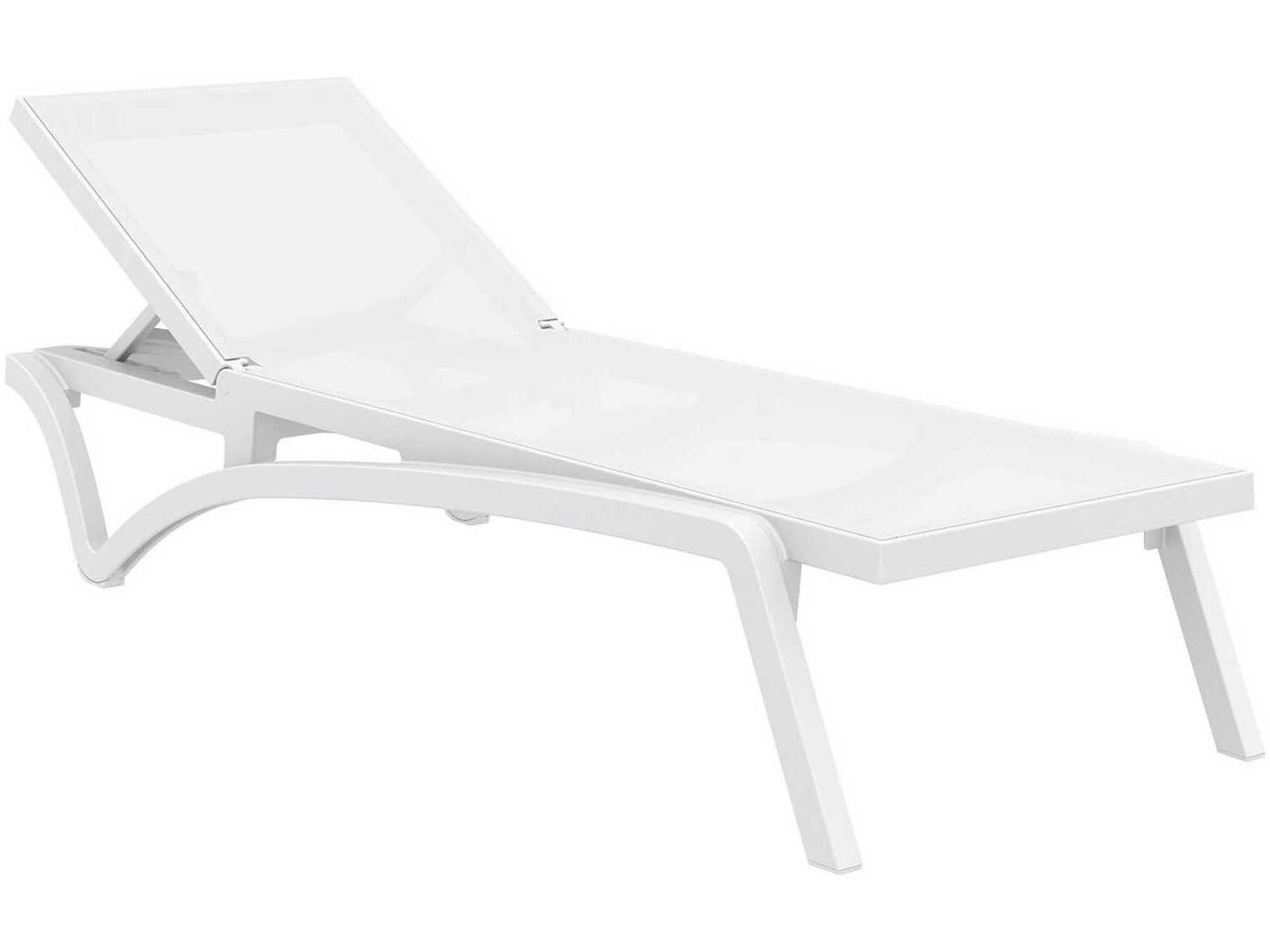 Pacific White Resin Sling Chaise Lounge