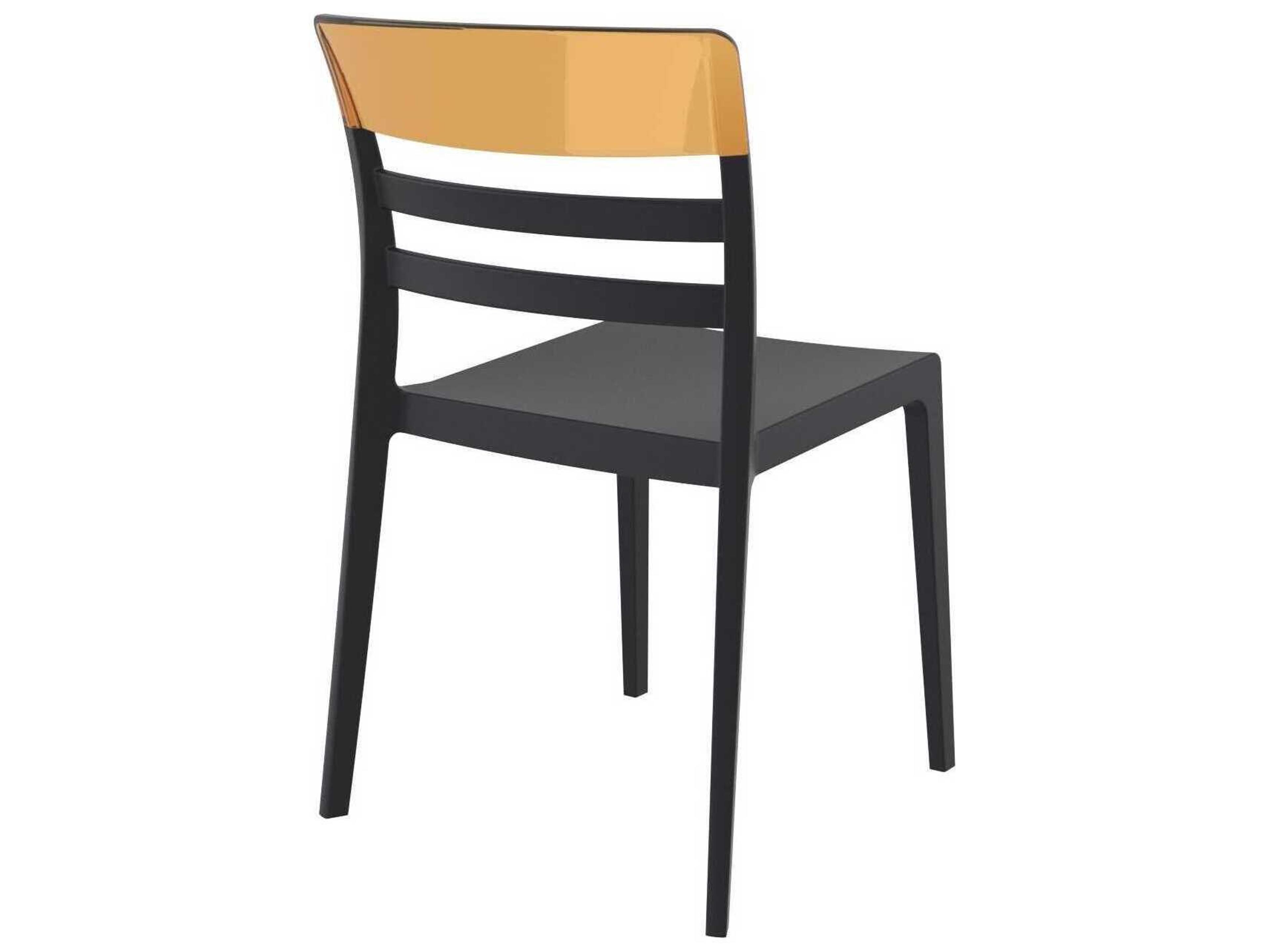 Compamia Moon Black Transparent Amber Polypropylene Dining Chair