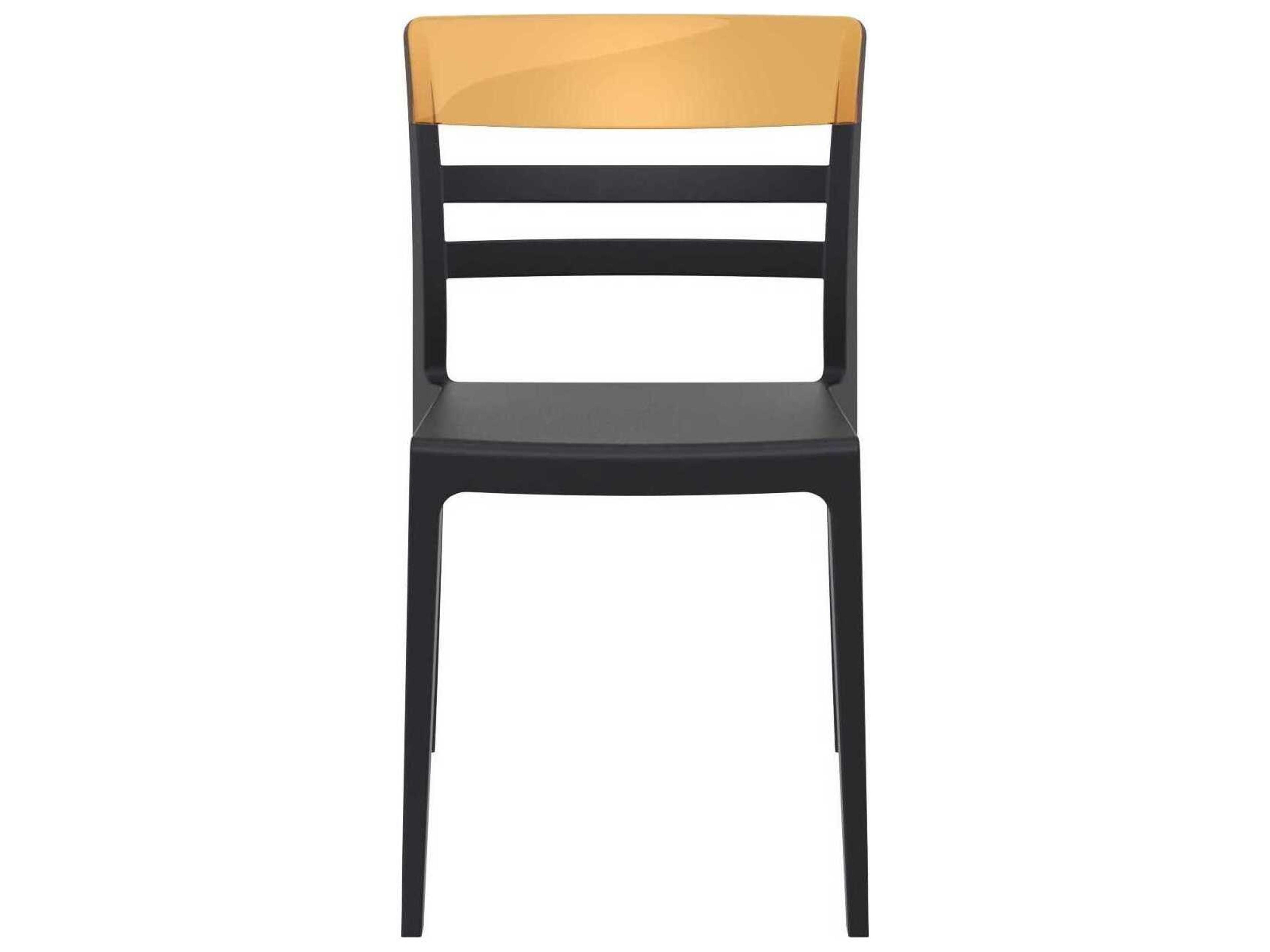 Compamia Moon Black Transparent Amber Polypropylene Dining Chair