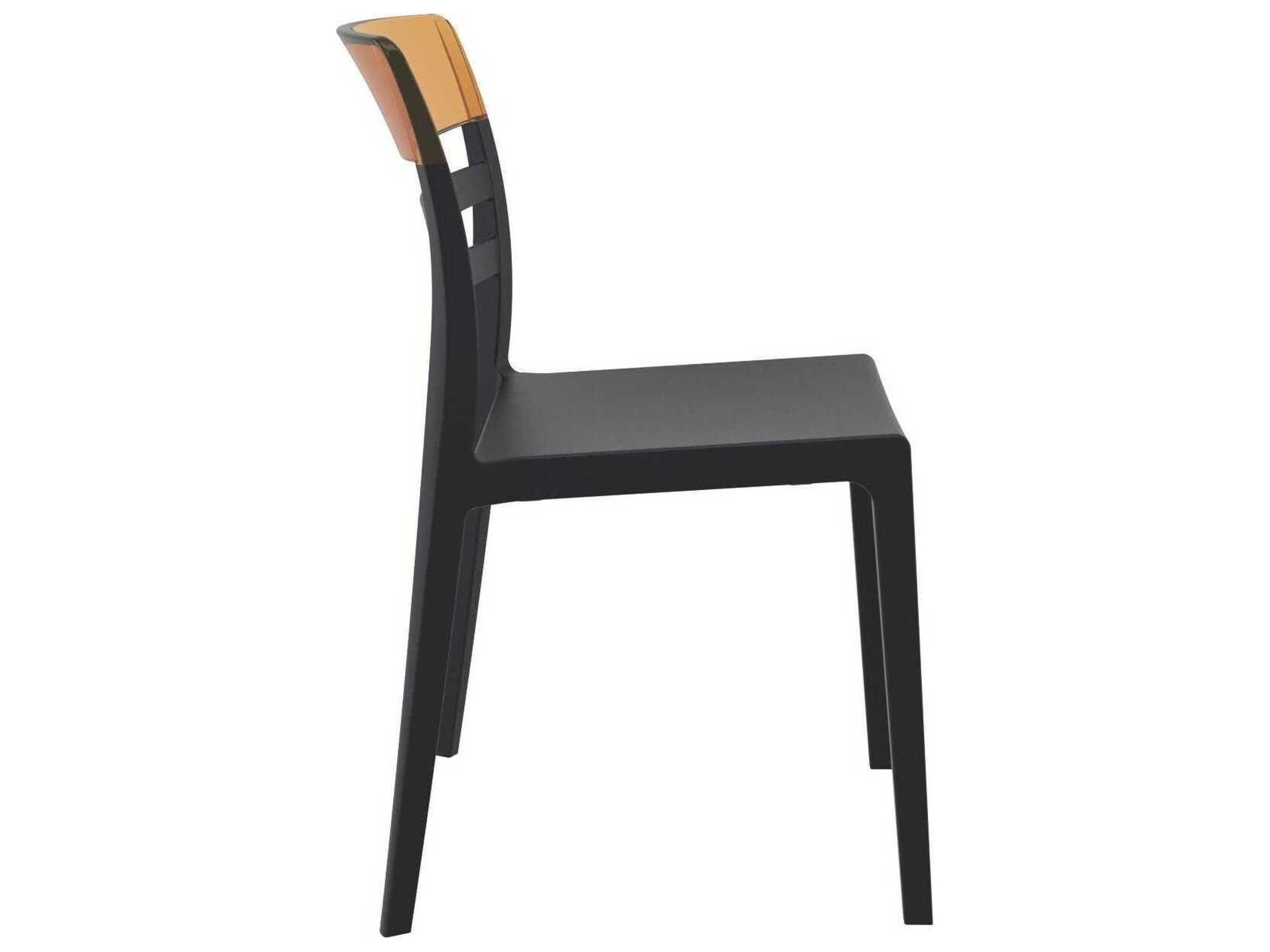 Compamia Moon Black Transparent Amber Polypropylene Dining Chair