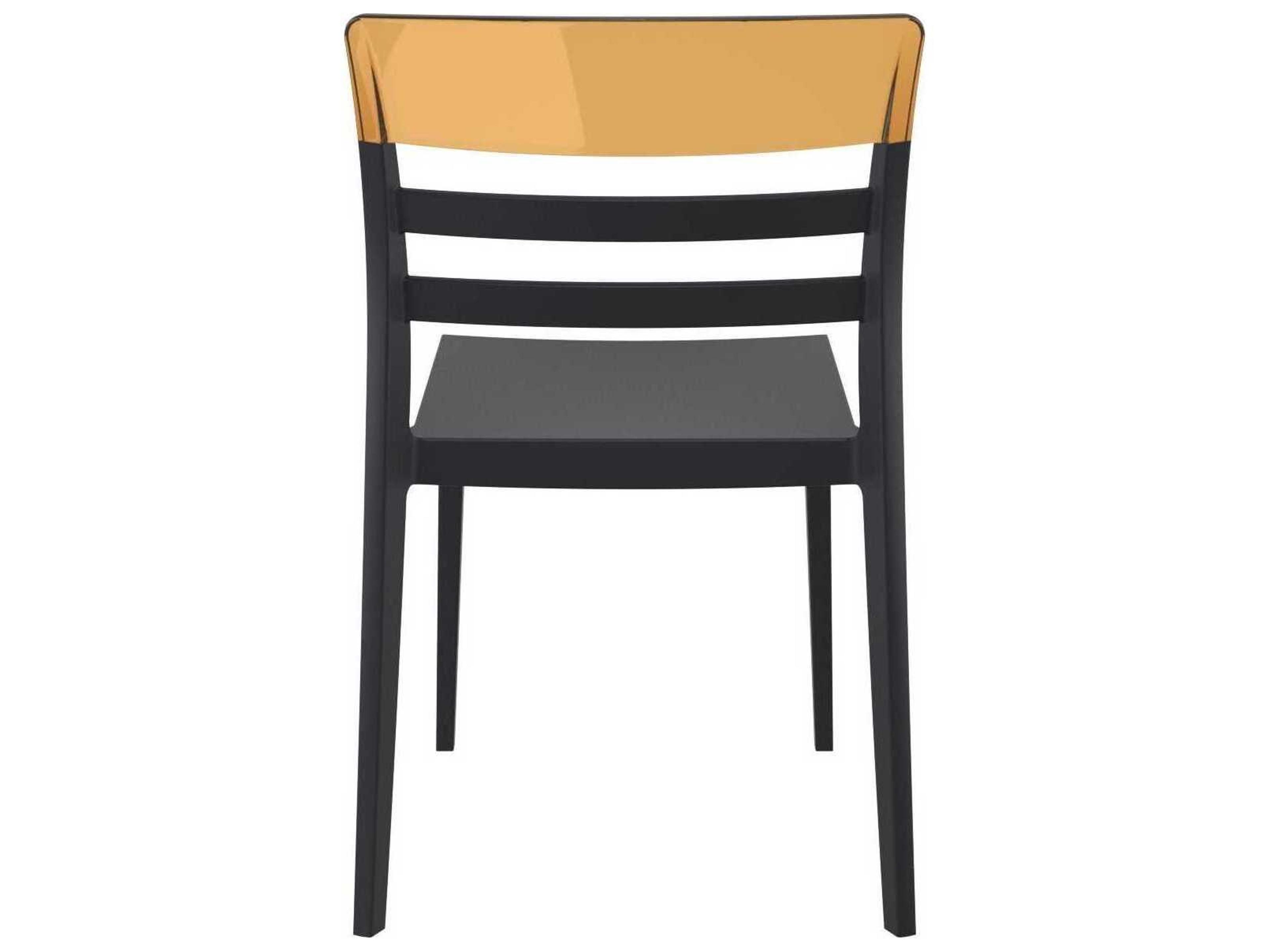 Compamia Moon Black Transparent Amber Polypropylene Dining Chair