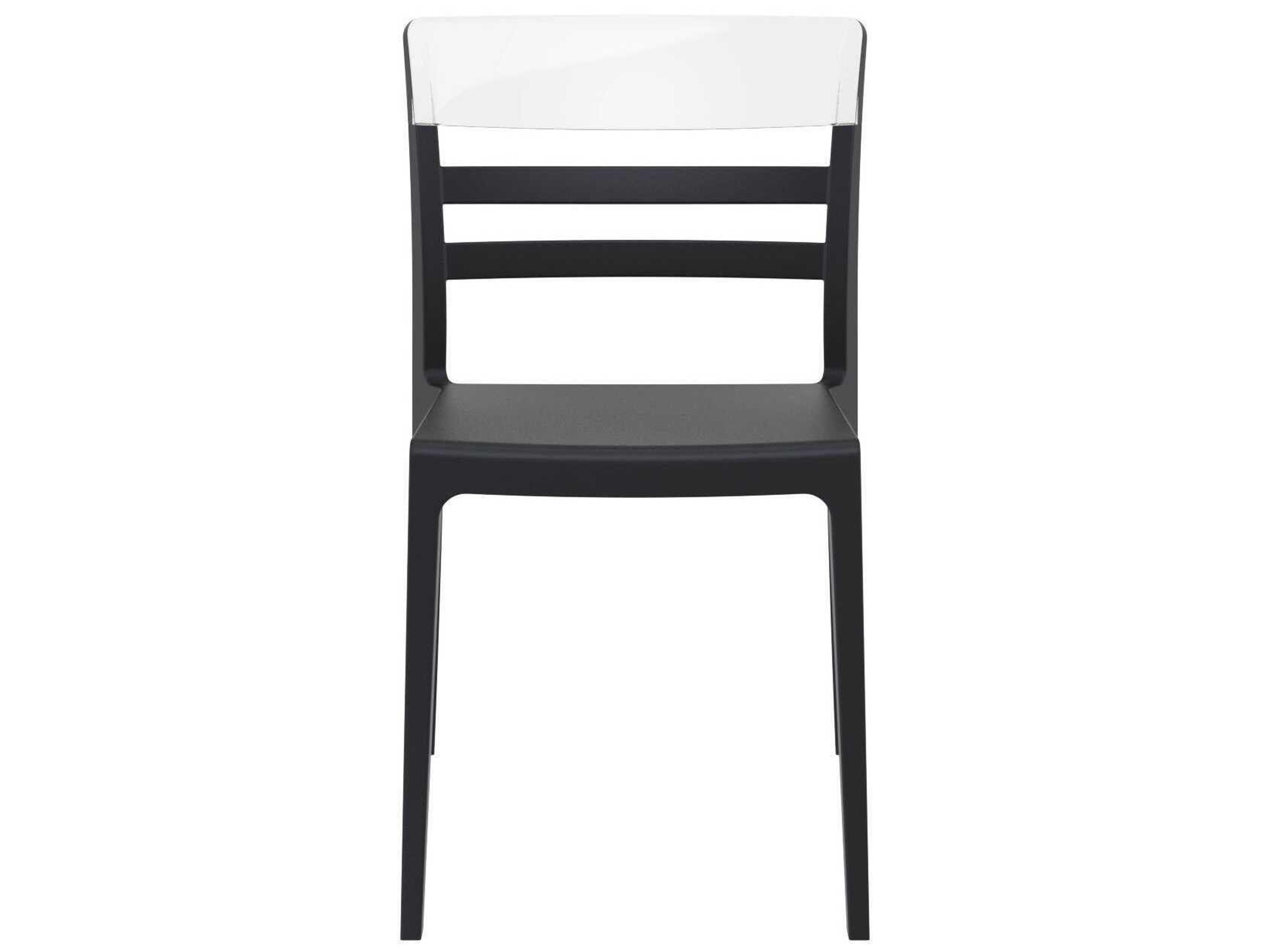 Compamia Moon Black Transparent Clear Polypropylene Dining Chair