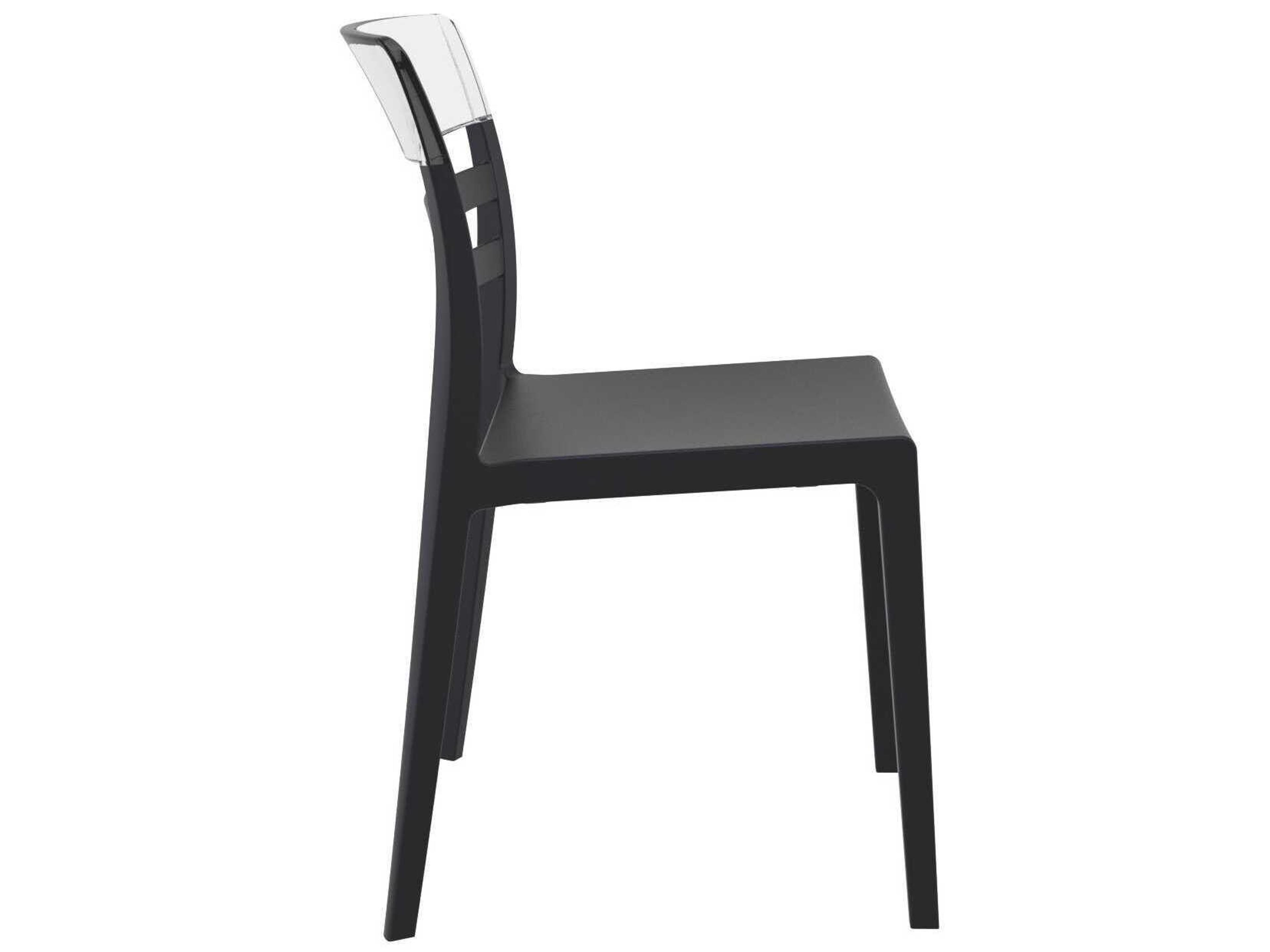 Compamia Moon Black Transparent Clear Polypropylene Dining Chair