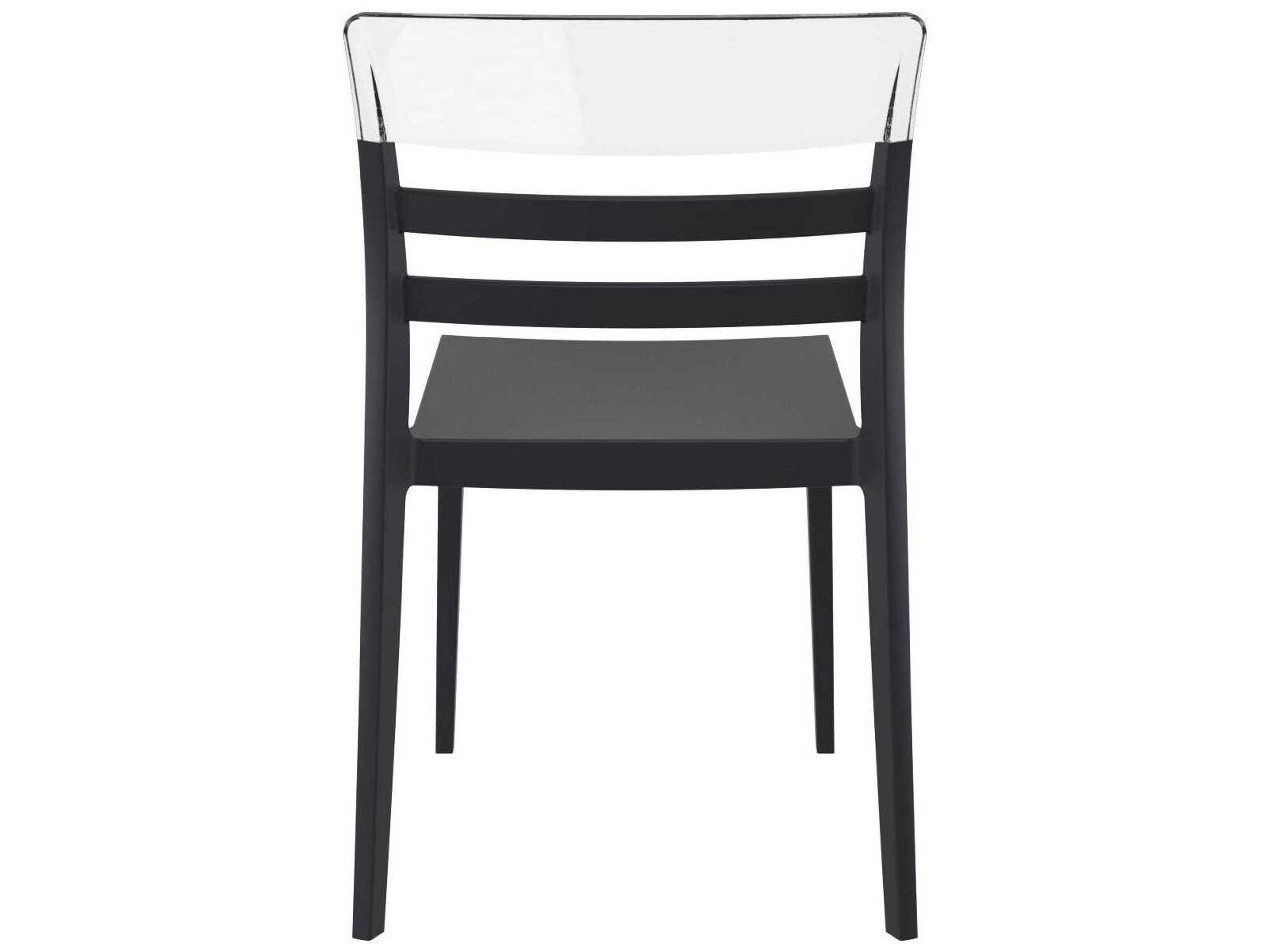 Compamia Moon Black Transparent Clear Polypropylene Dining Chair