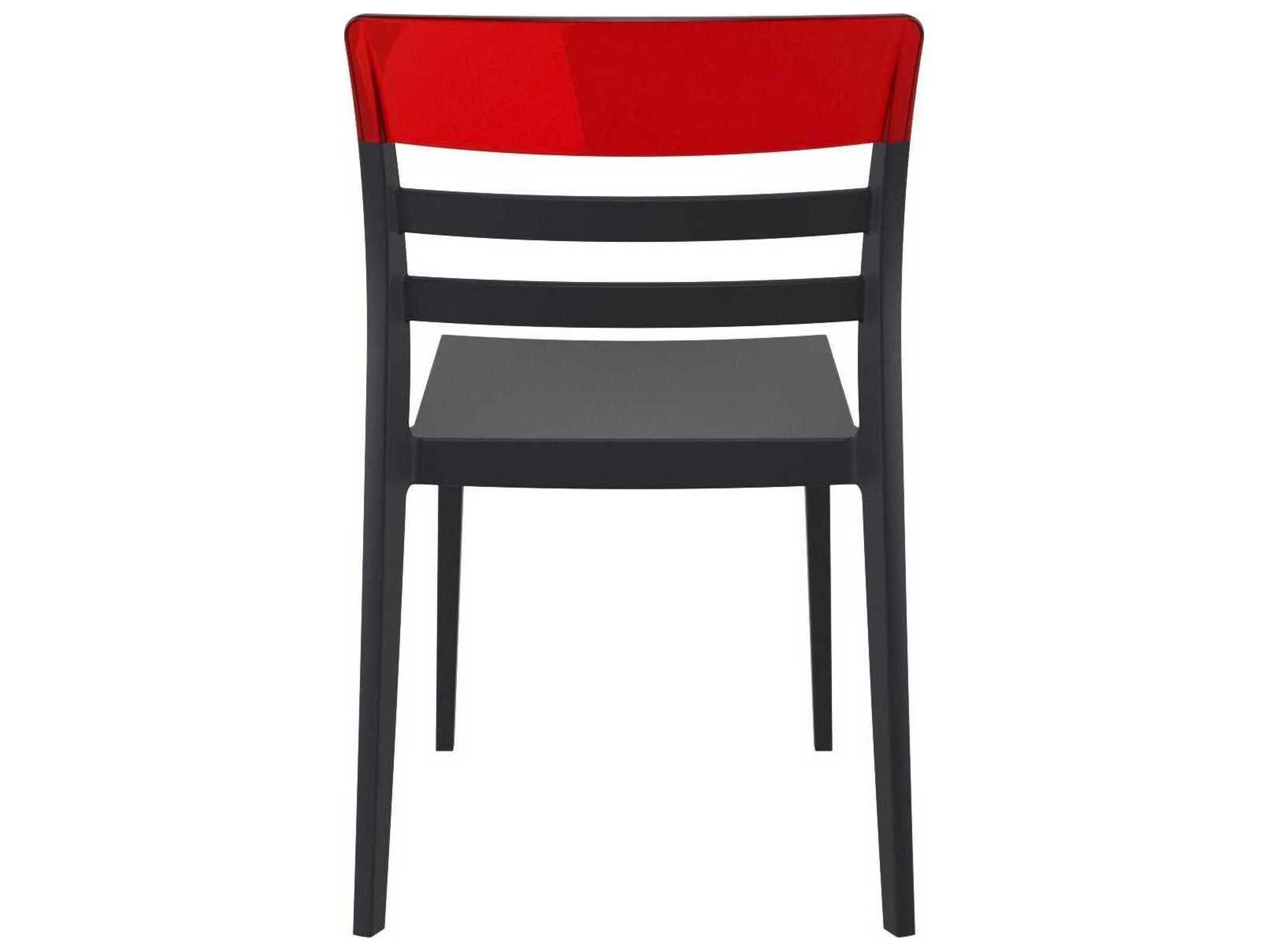Compamia Moon Black Transparent Red Polypropylene Dining Chair
