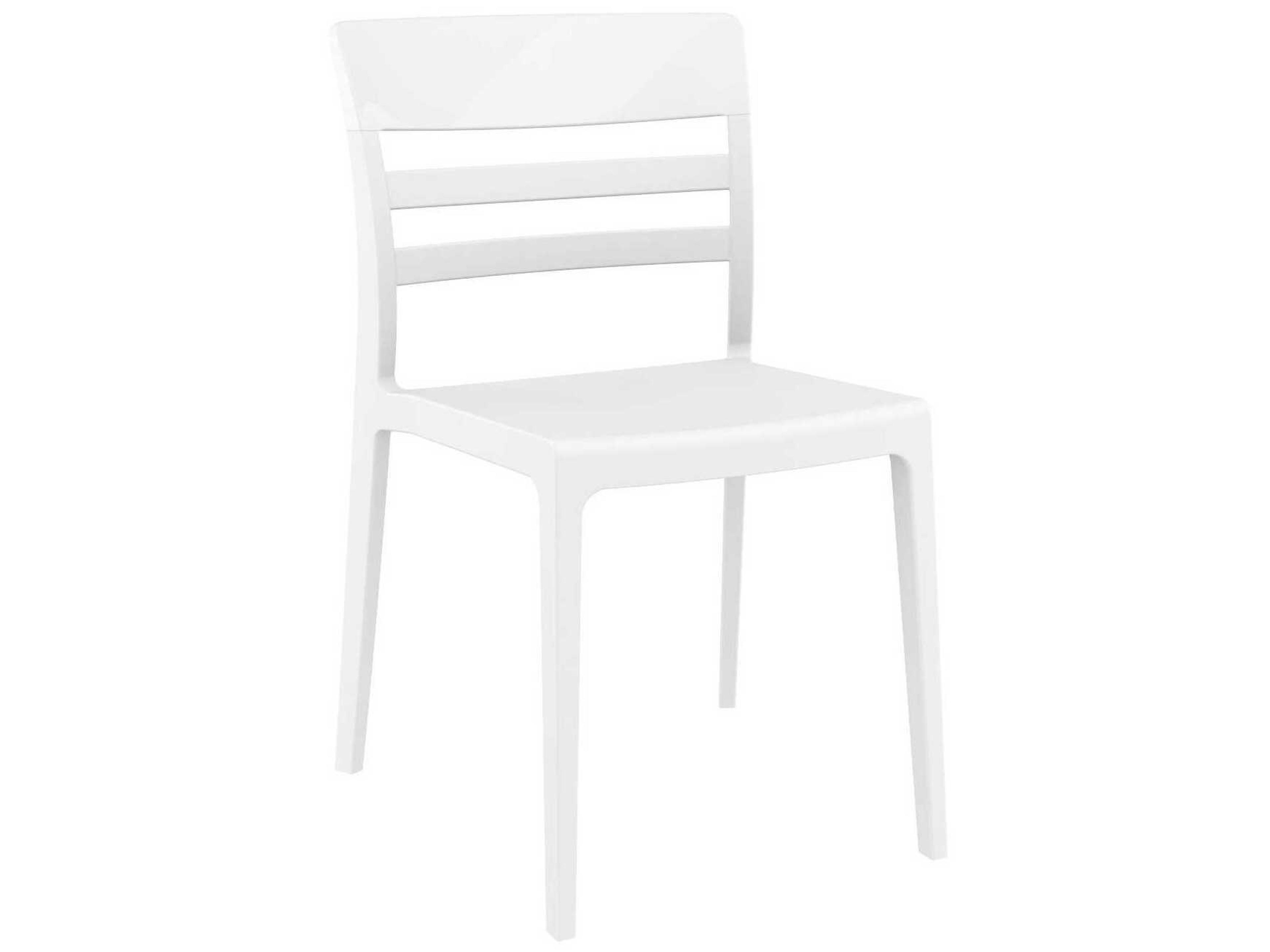 Moon White Glossy Polypropylene Dining Chair