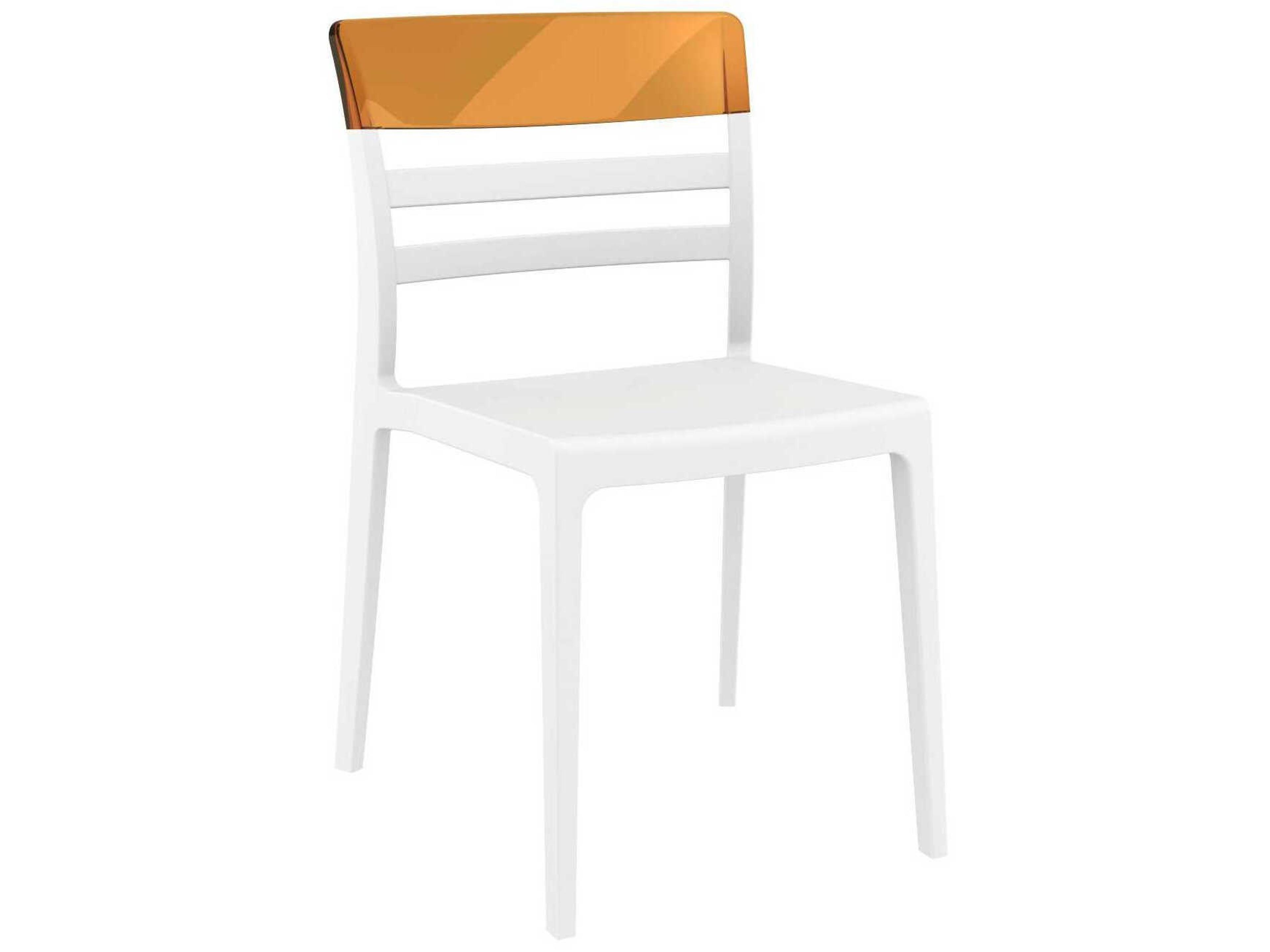 Moon White Transparent Amber Polypropylene Dining Chair