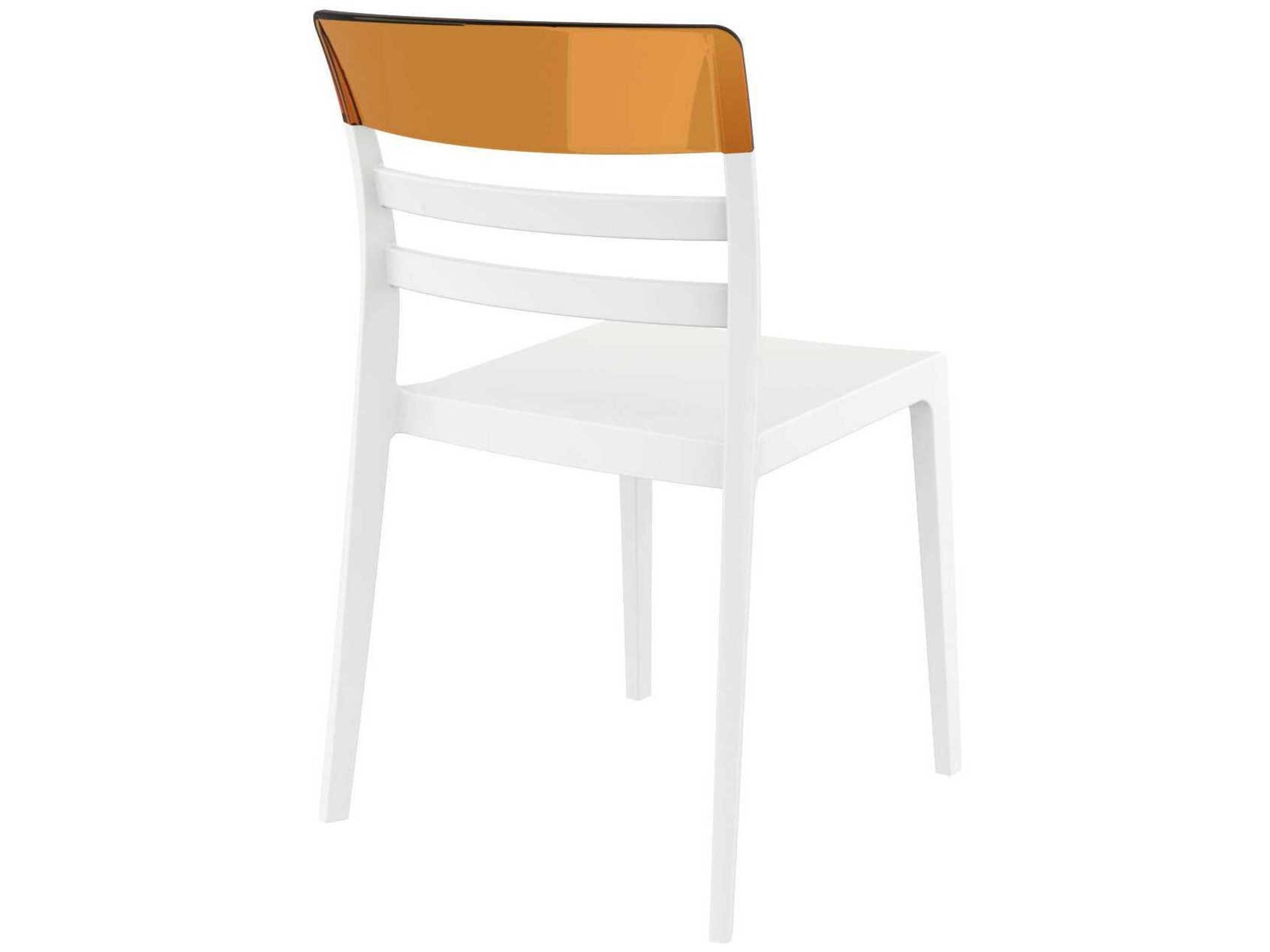 Compamia Moon White Transparent Amber Polypropylene Dining Chair