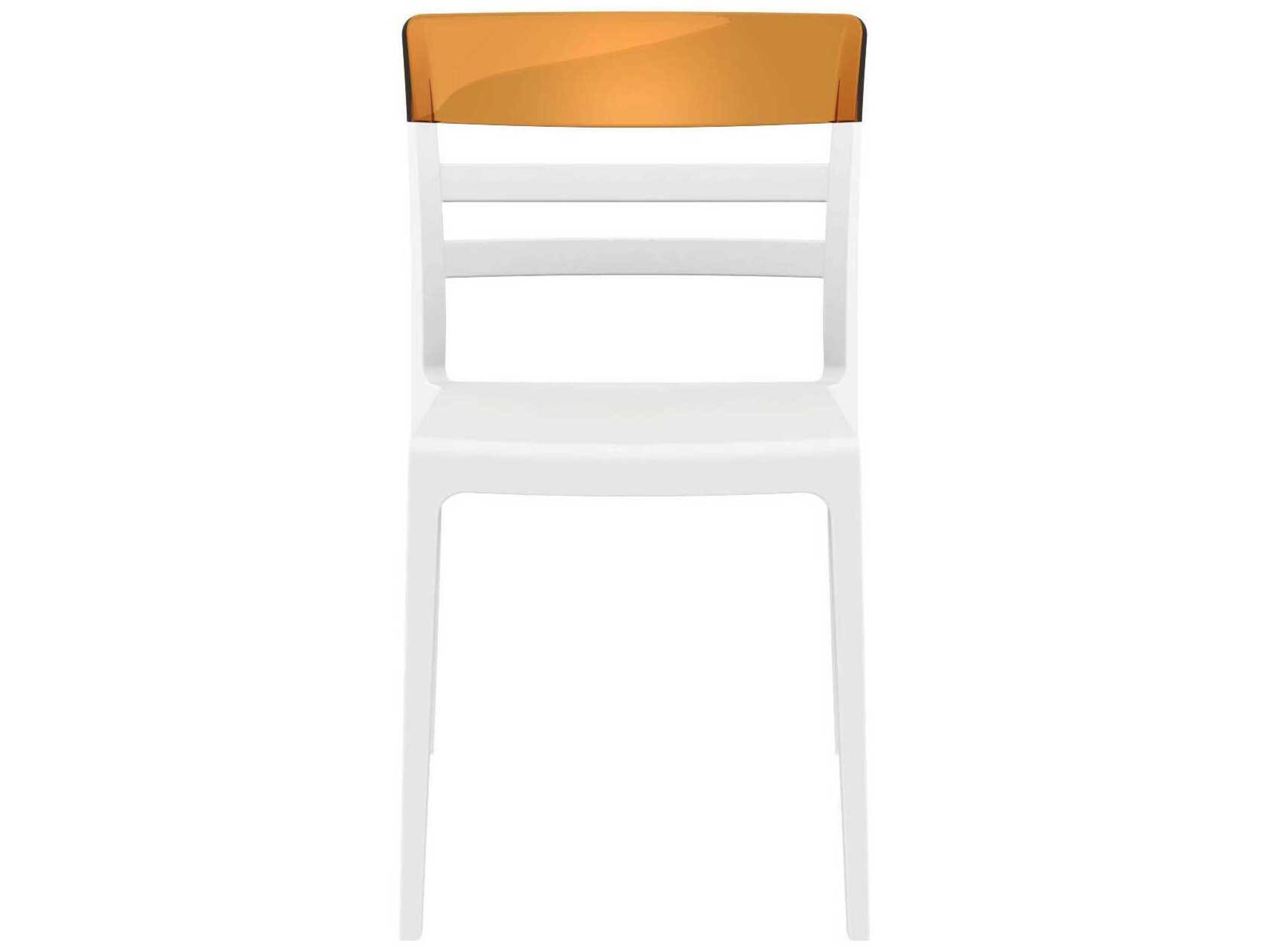 Compamia Moon White Transparent Amber Polypropylene Dining Chair
