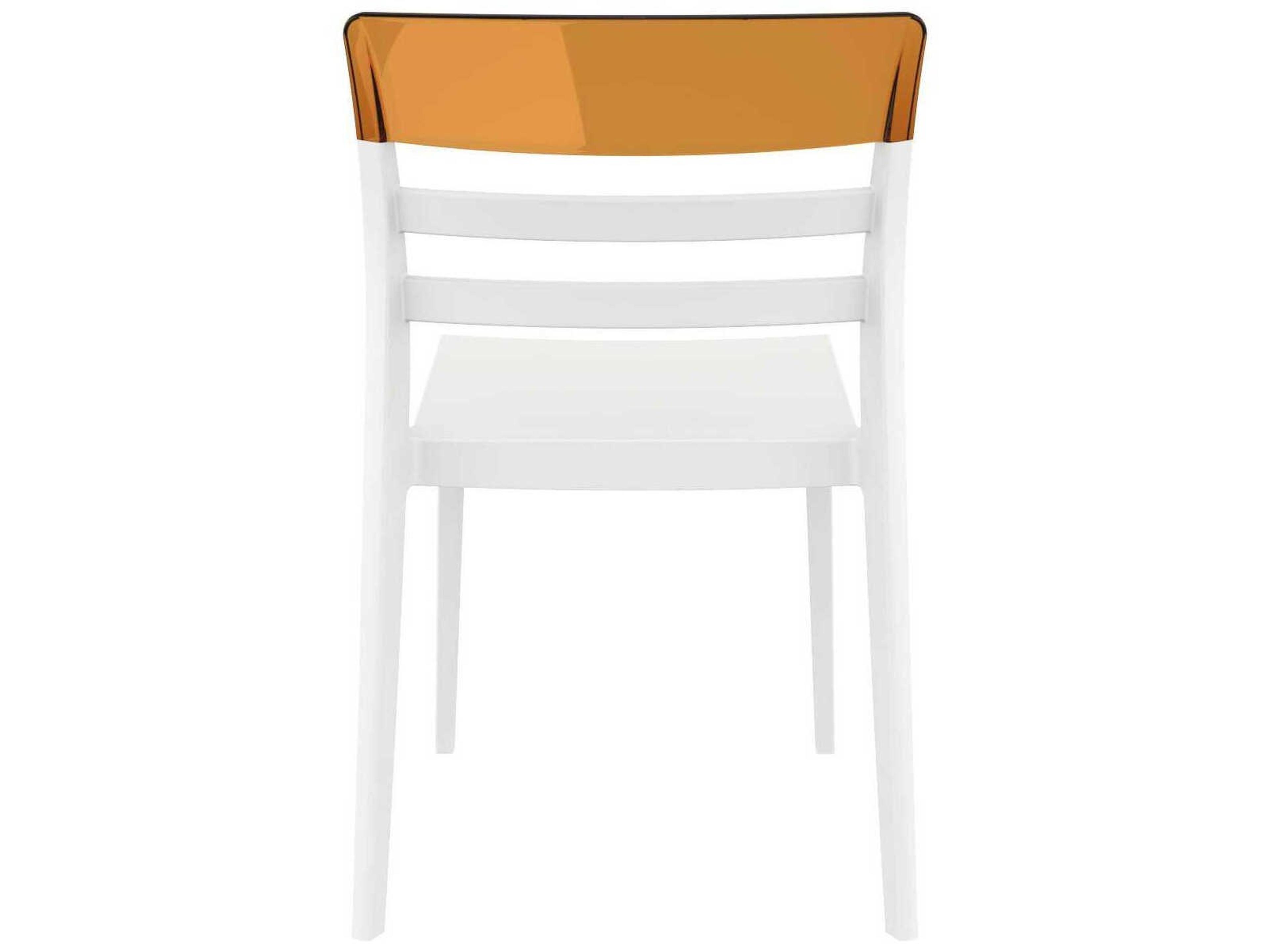Compamia Moon White Transparent Amber Polypropylene Dining Chair