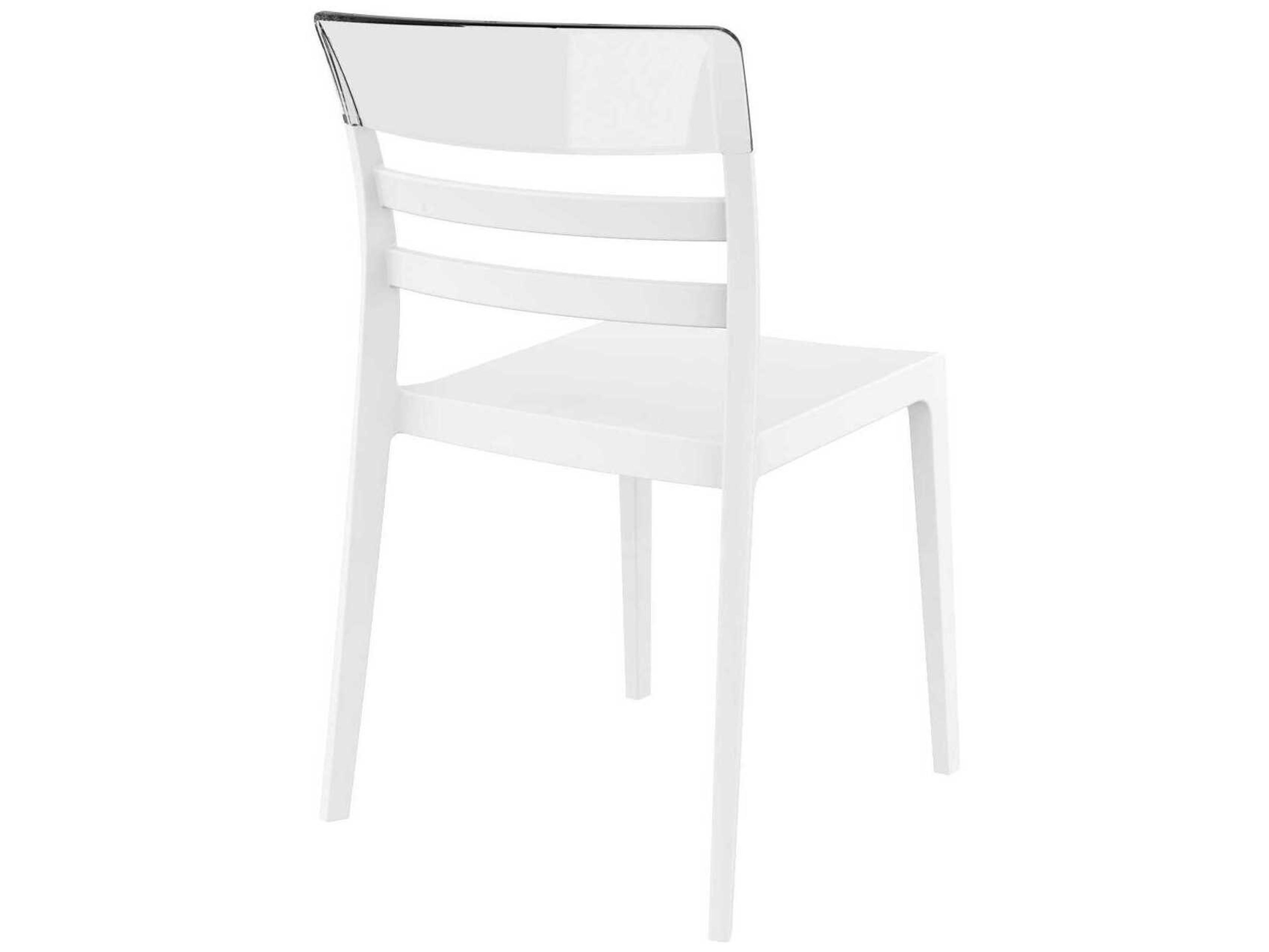 Compamia Moon White Transparent Clear Polypropylene Dining Chair