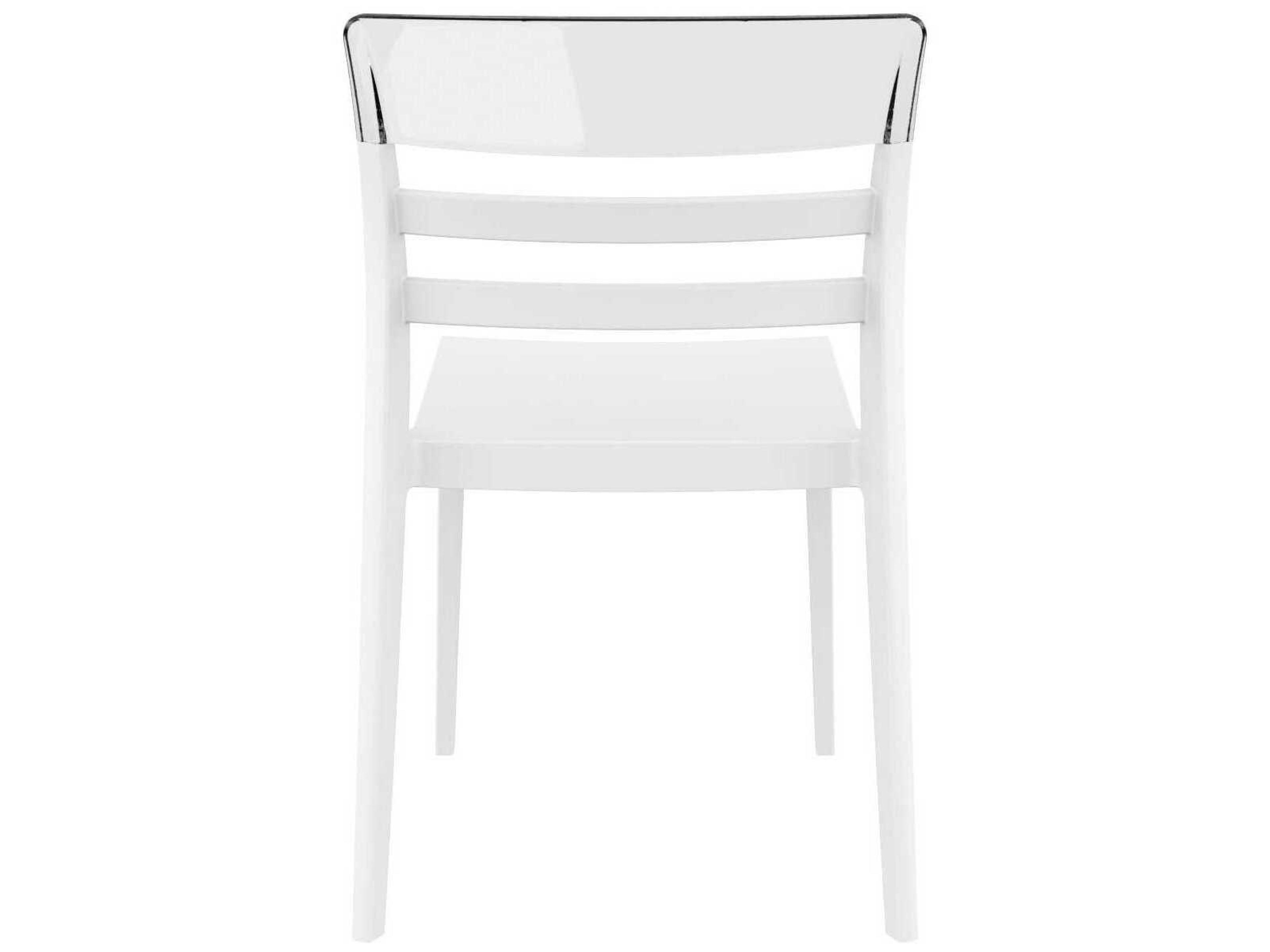 Compamia Moon White Transparent Clear Polypropylene Dining Chair