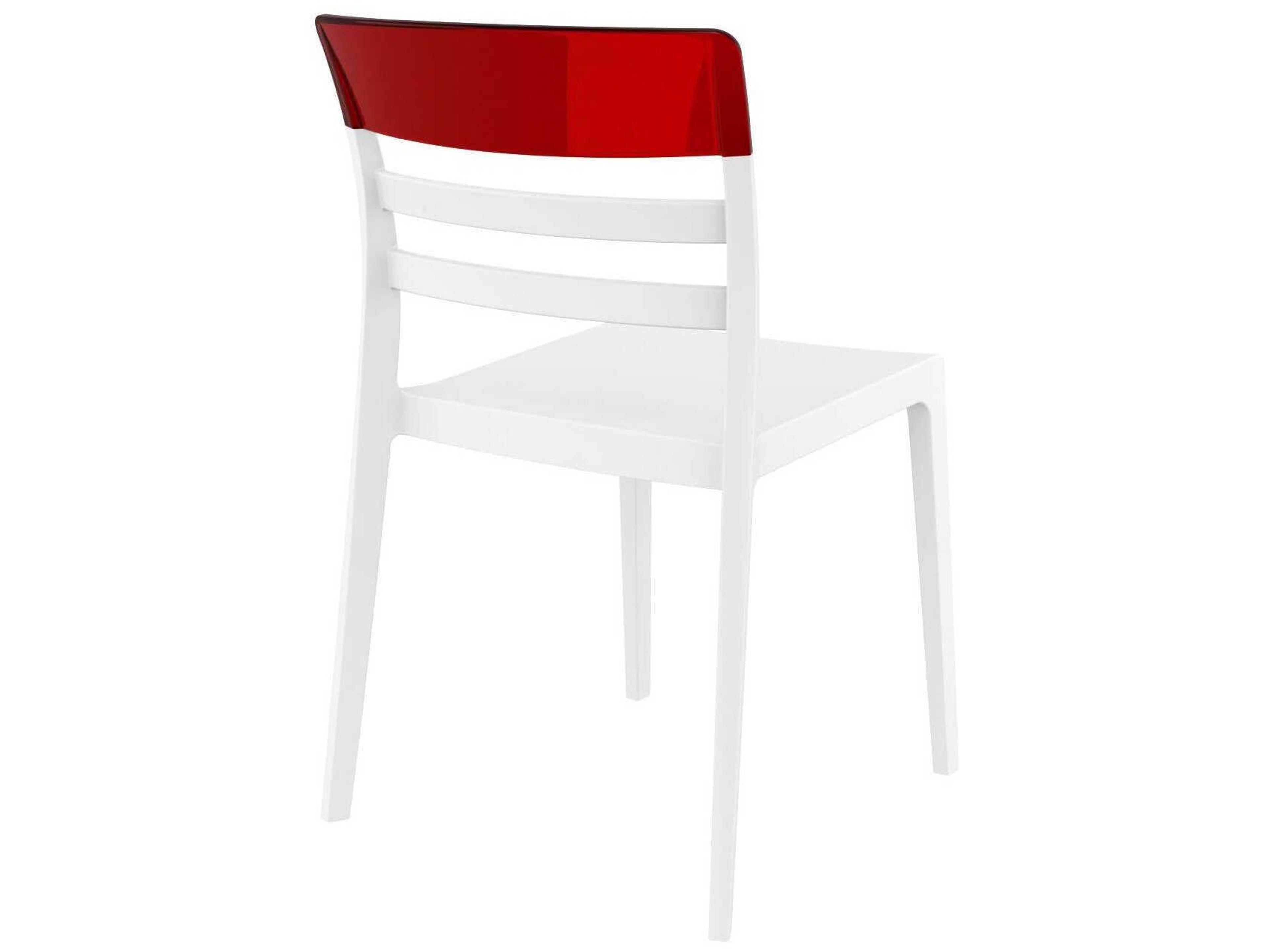 Compamia Moon White Transparent Red Polypropylene Dining Chair