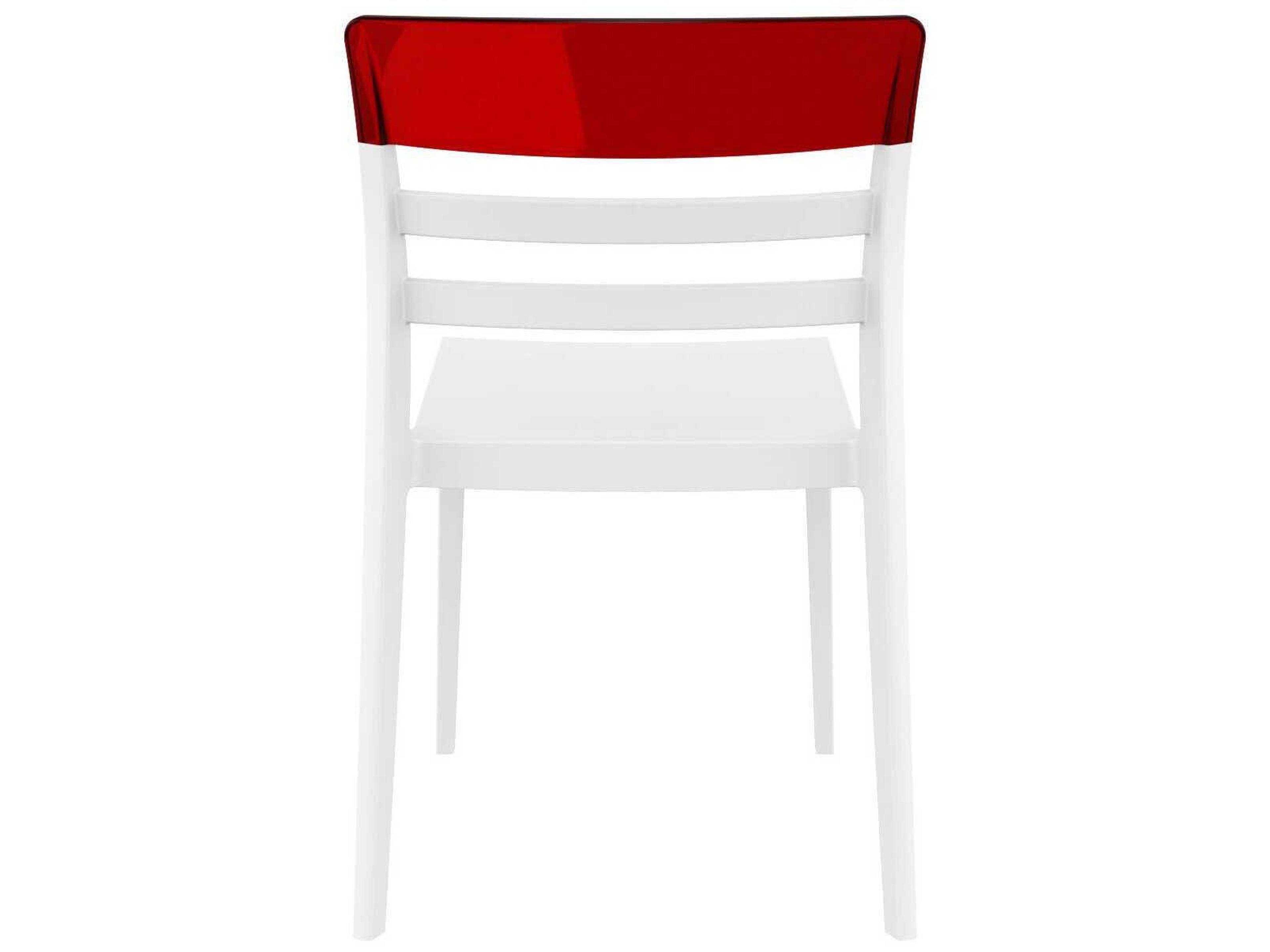 Compamia Moon White Transparent Red Polypropylene Dining Chair