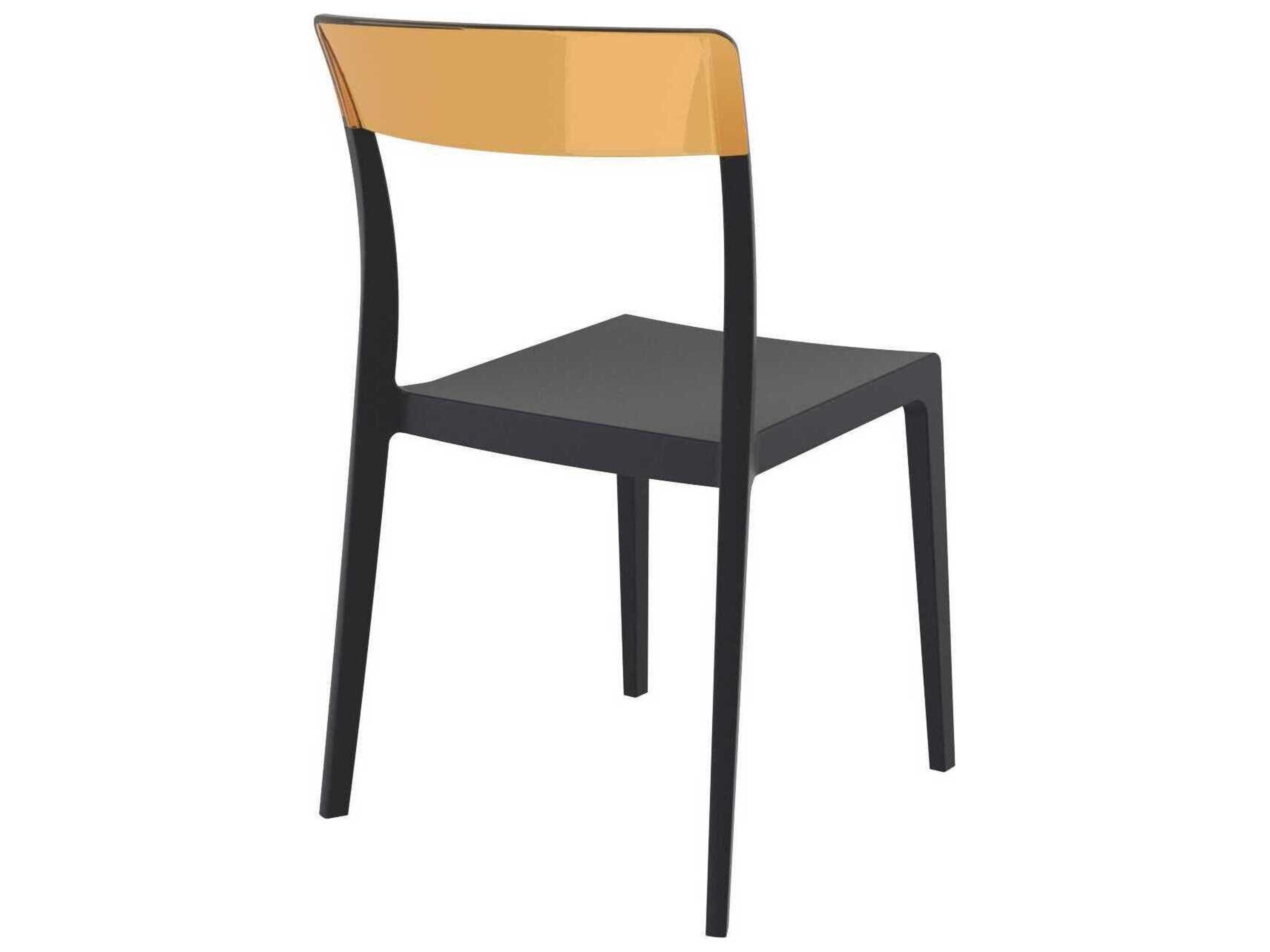 Compamia Flash Black Transparent Amber Polypropylene Dining Chair