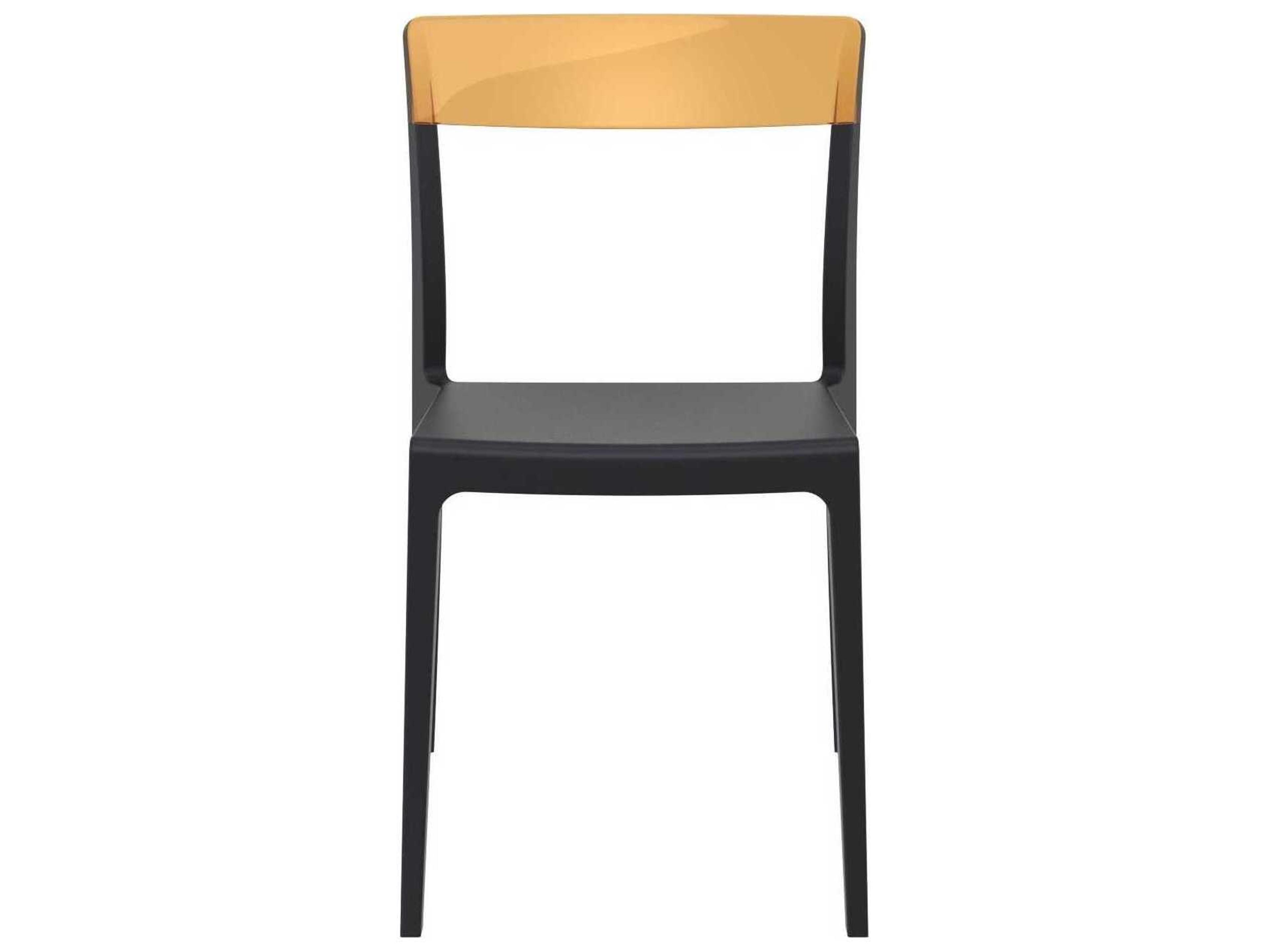 Compamia Flash Black Transparent Amber Polypropylene Dining Chair
