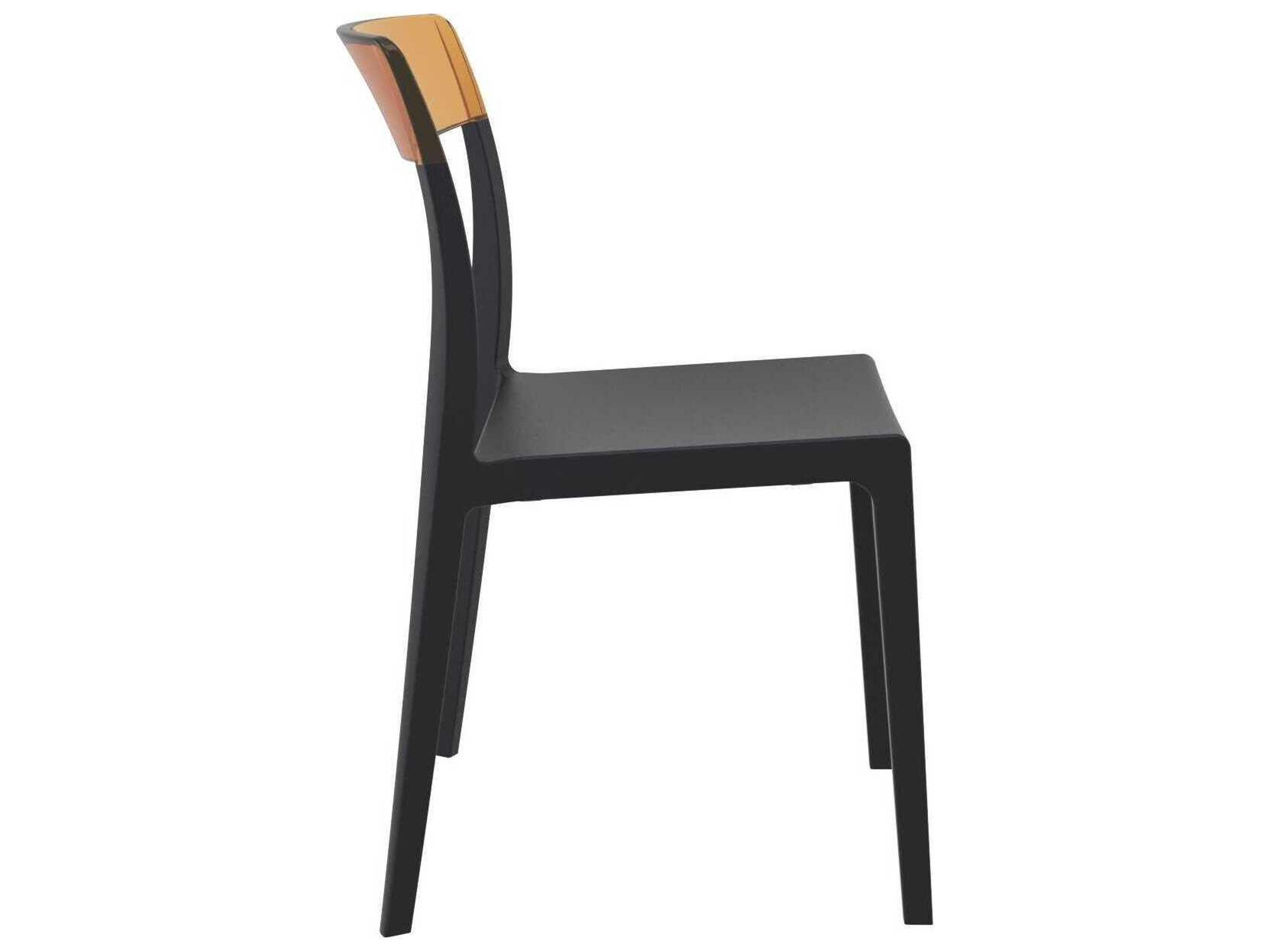 Compamia Flash Black Transparent Amber Polypropylene Dining Chair