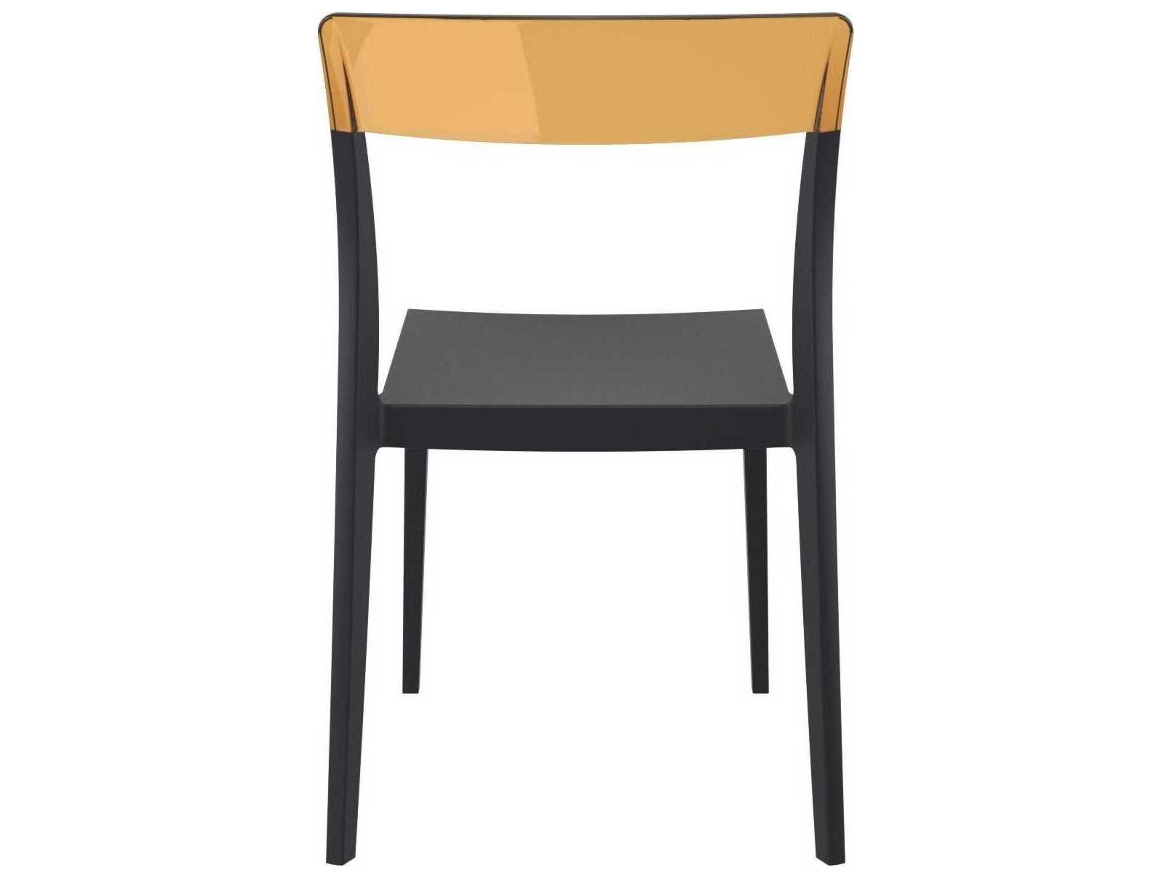 Compamia Flash Black Transparent Amber Polypropylene Dining Chair