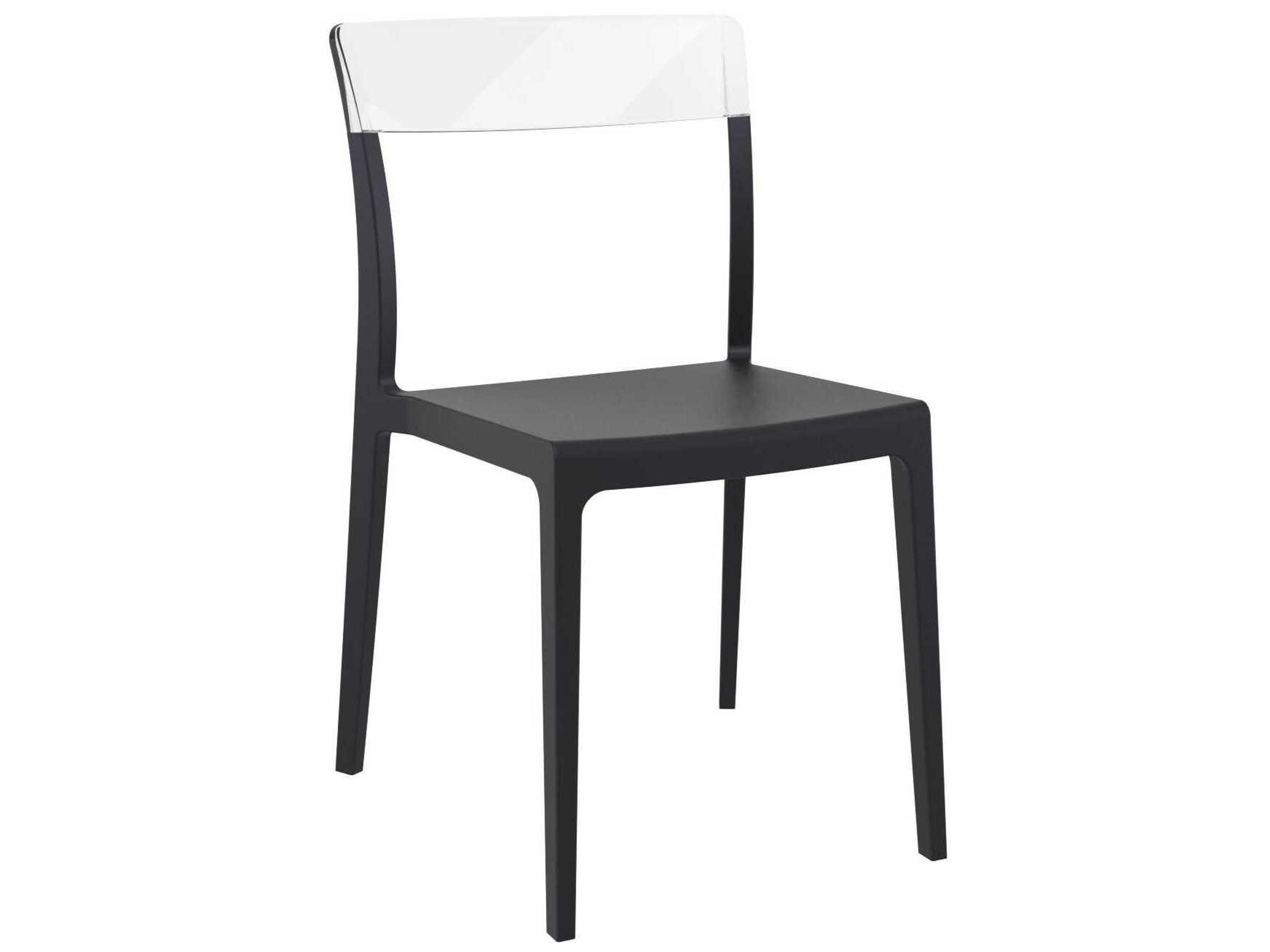 Flash Black Transparent Clear Polypropylene Dining Chair