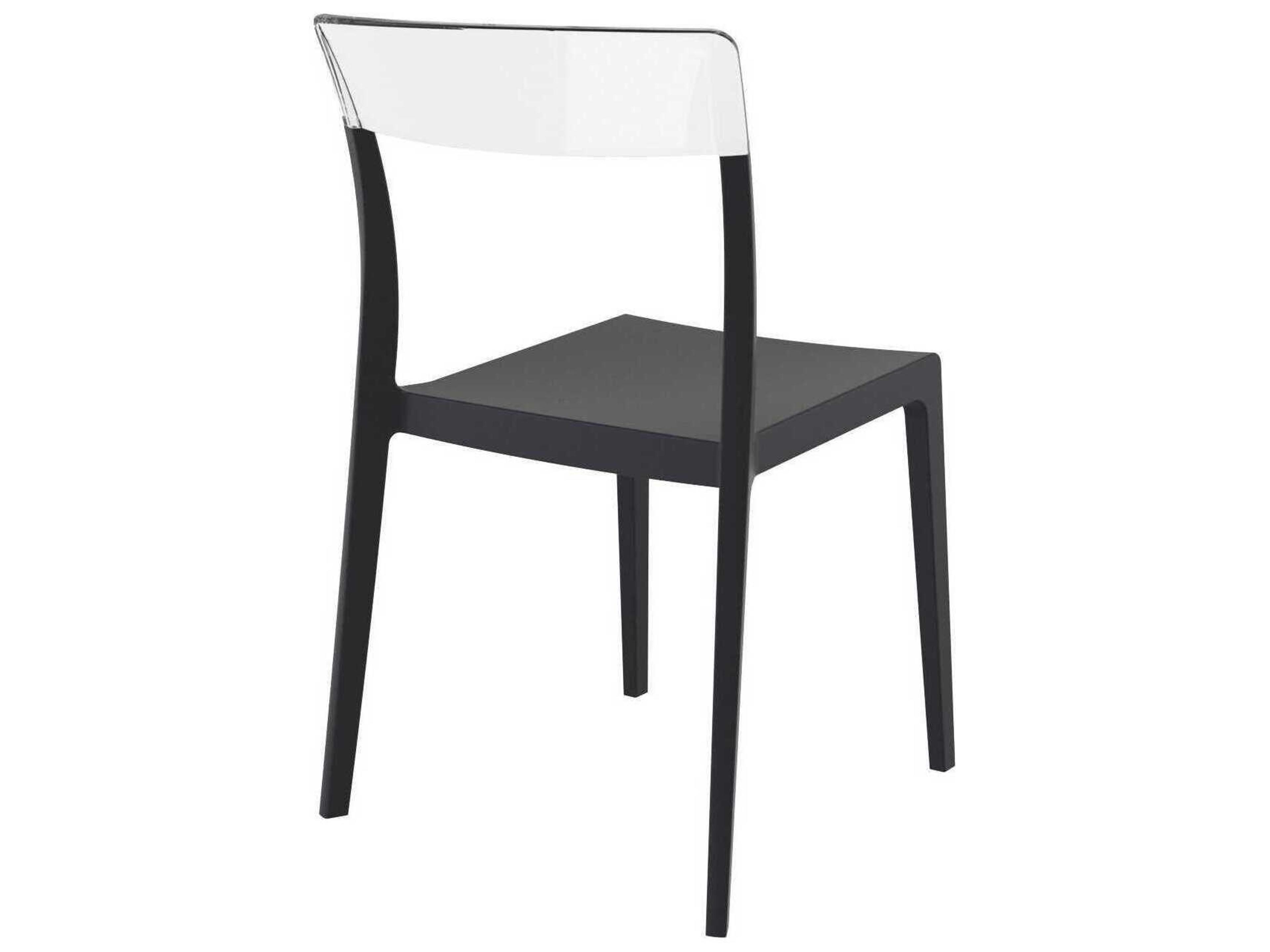 Compamia Flash Black Transparent Clear Polypropylene Dining Chair