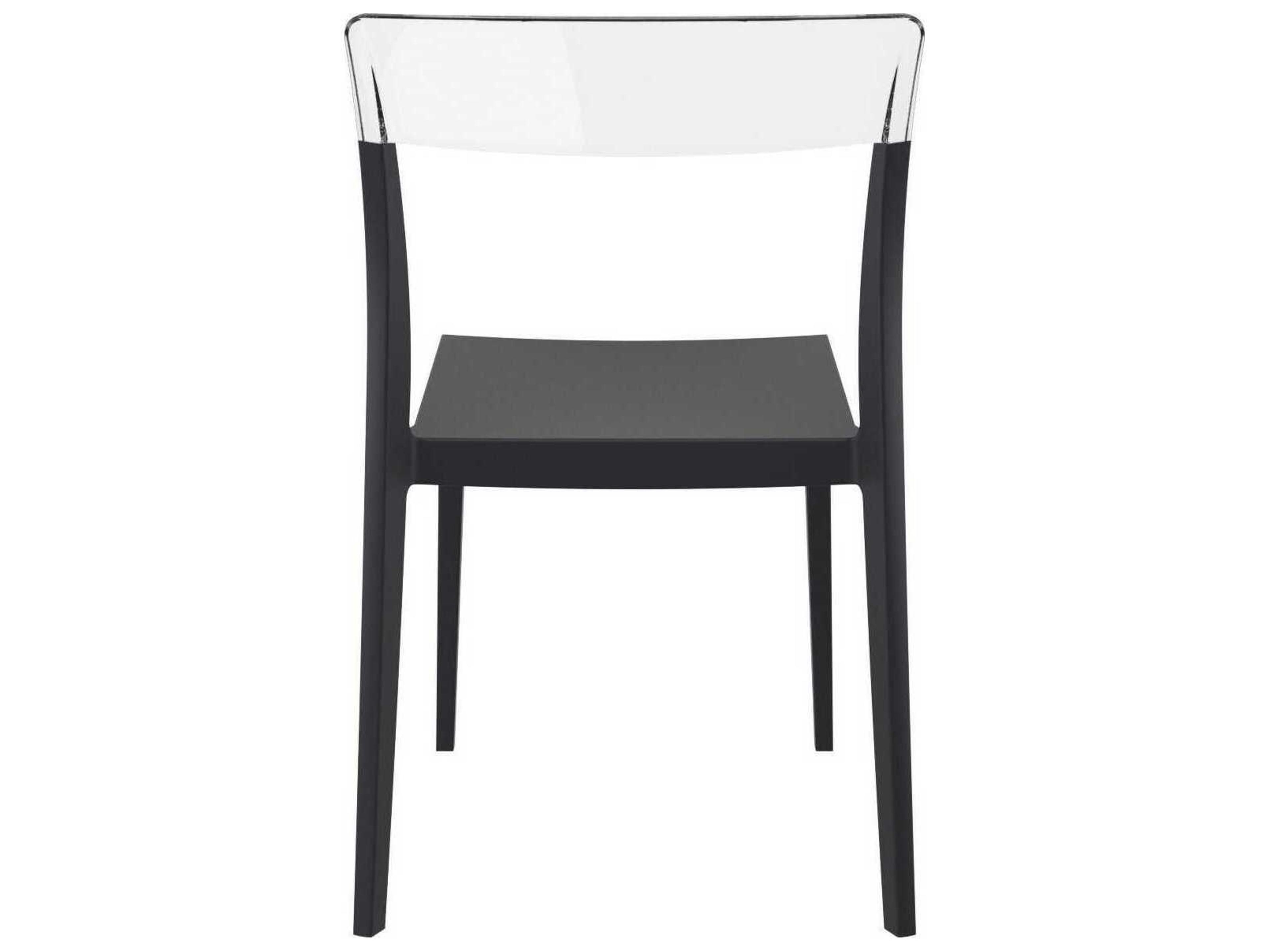 Compamia Flash Black Transparent Clear Polypropylene Dining Chair