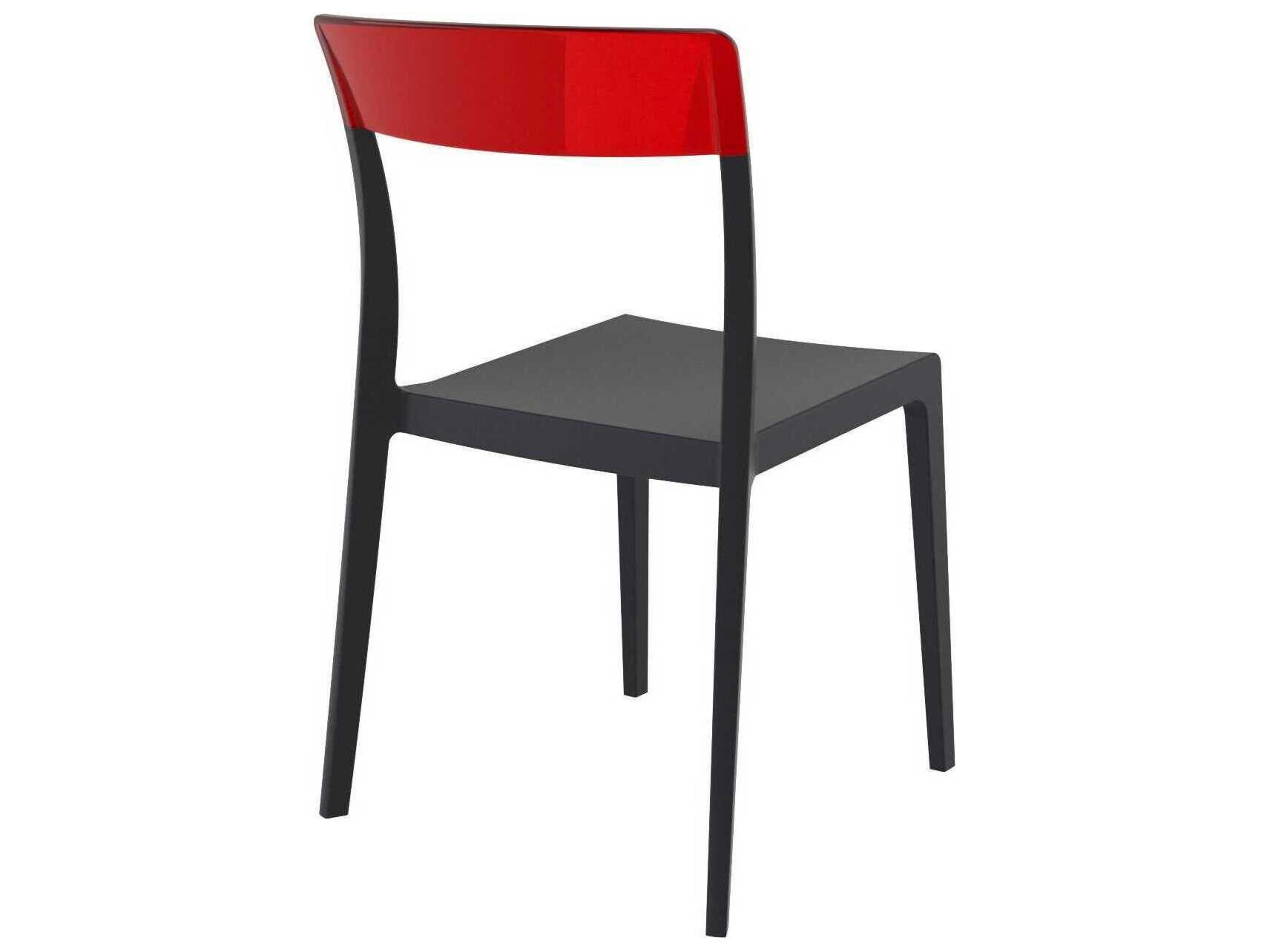Compamia Flash Black Transparent Red Polypropylene Dining Chair