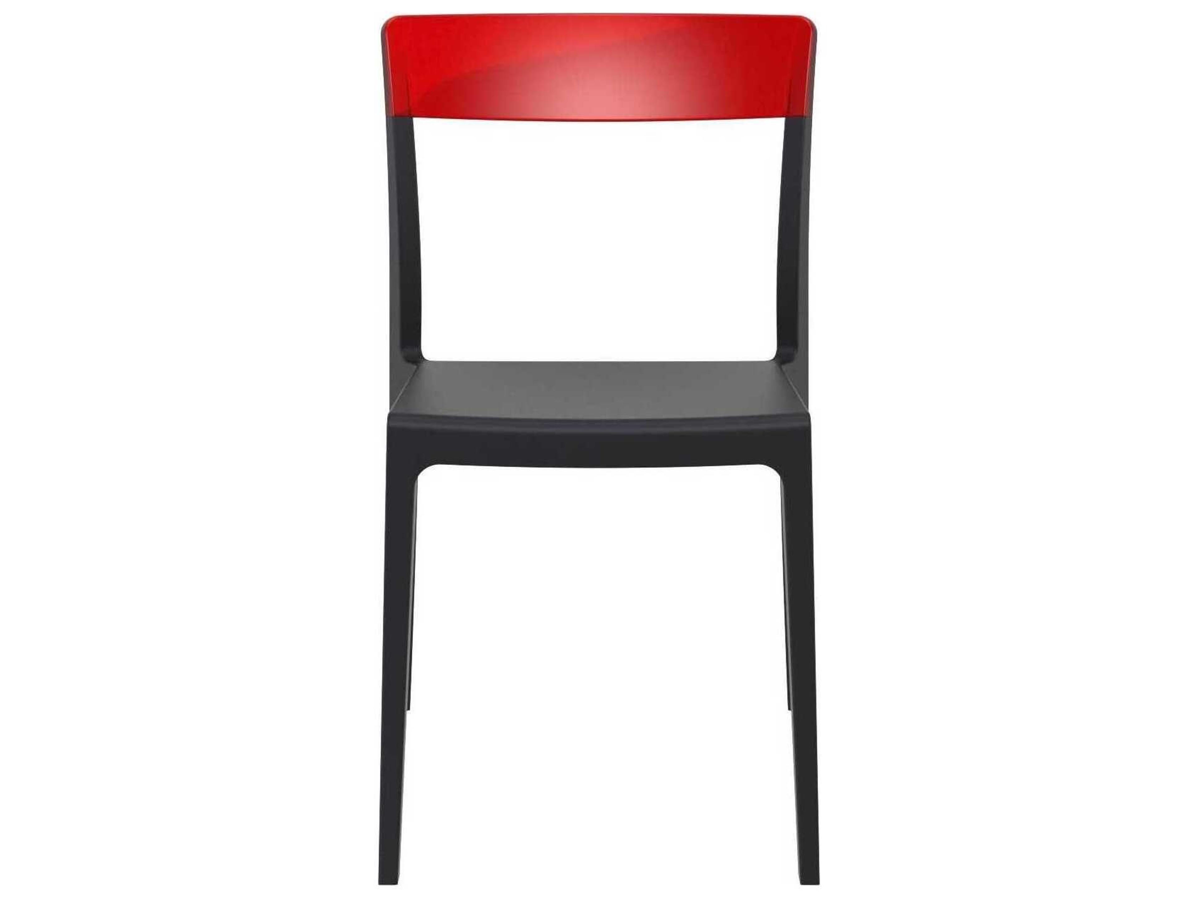 Compamia Flash Black Transparent Red Polypropylene Dining Chair
