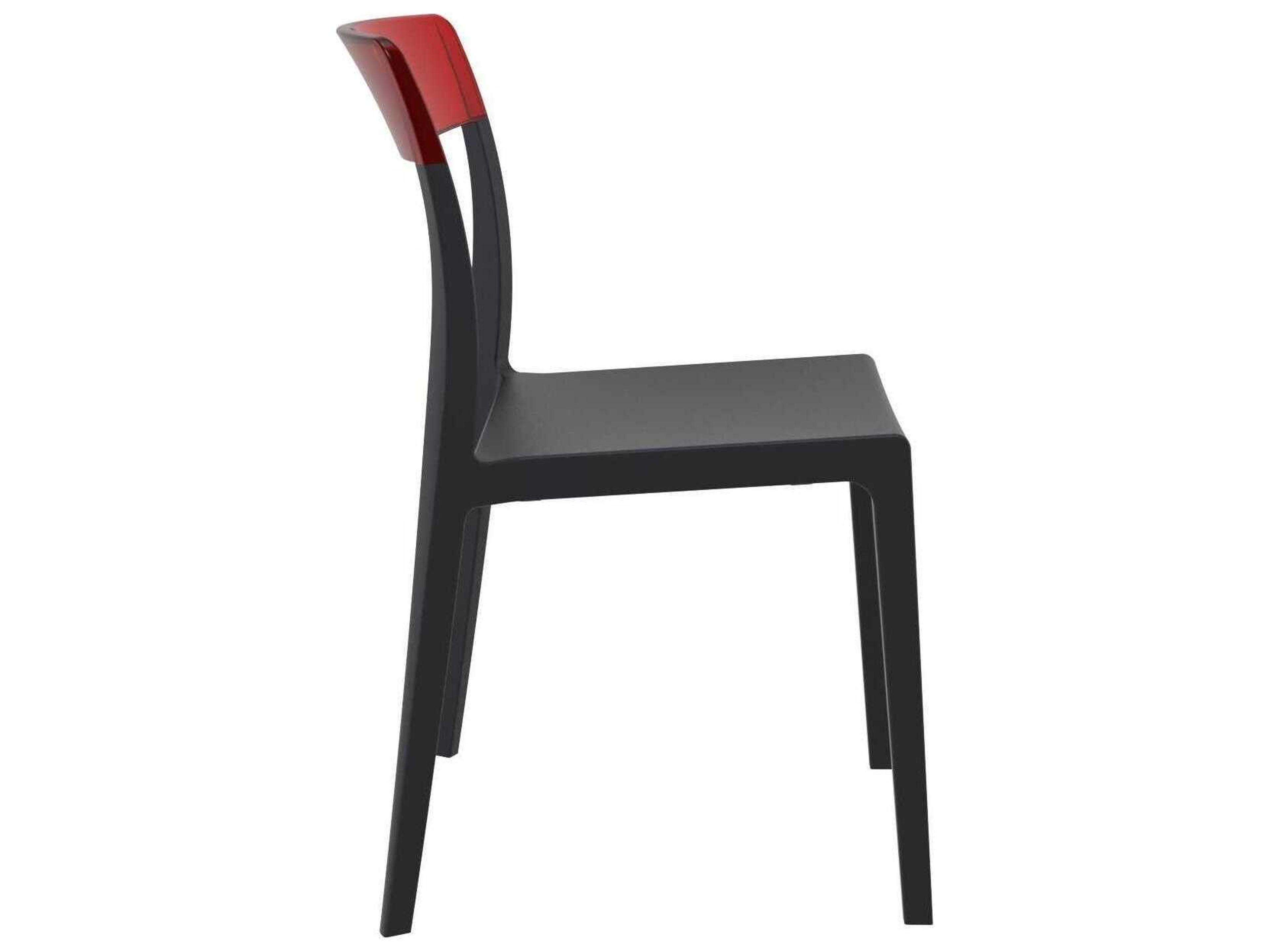 Compamia Flash Black Transparent Red Polypropylene Dining Chair