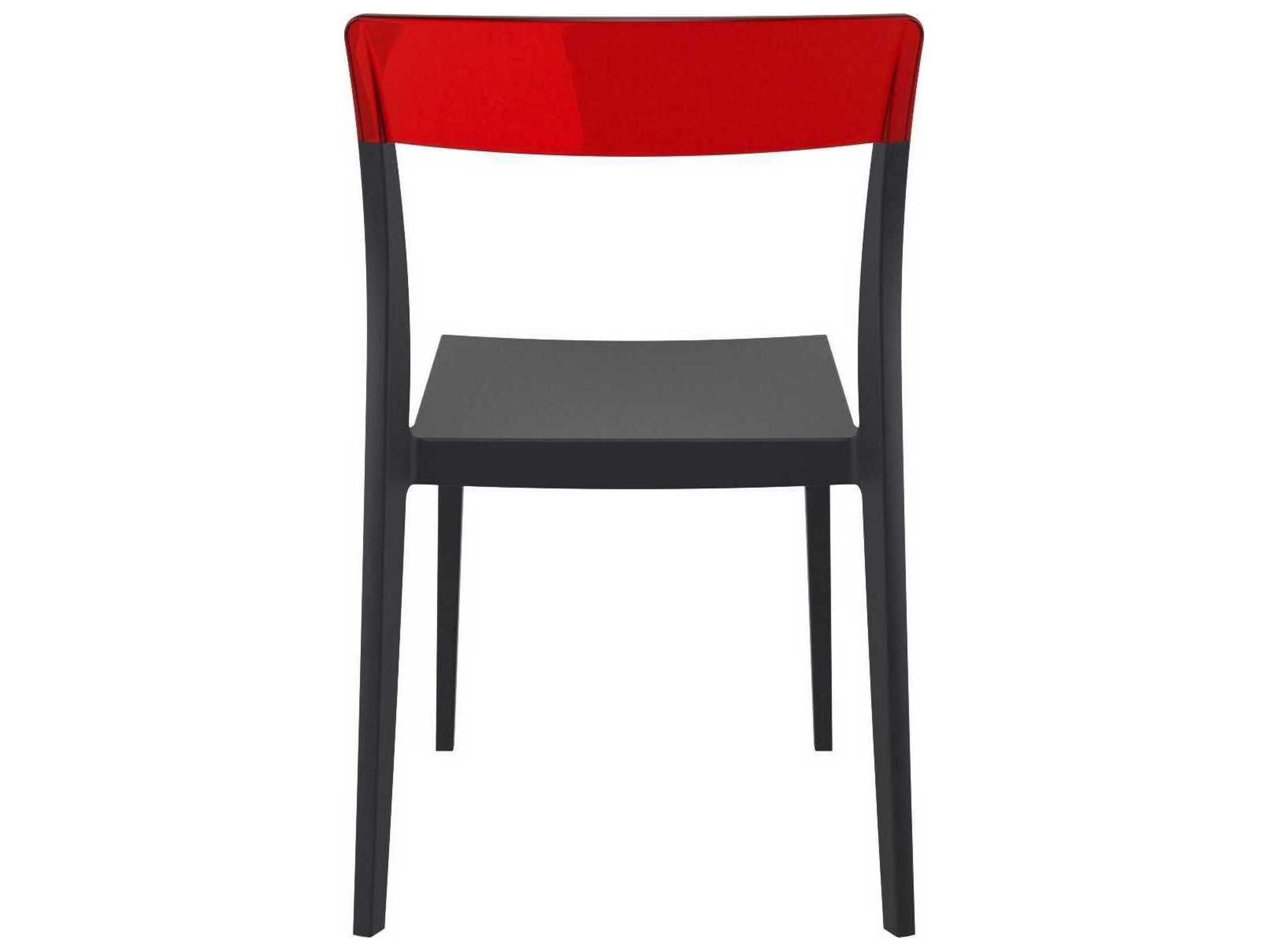Compamia Flash Black Transparent Red Polypropylene Dining Chair
