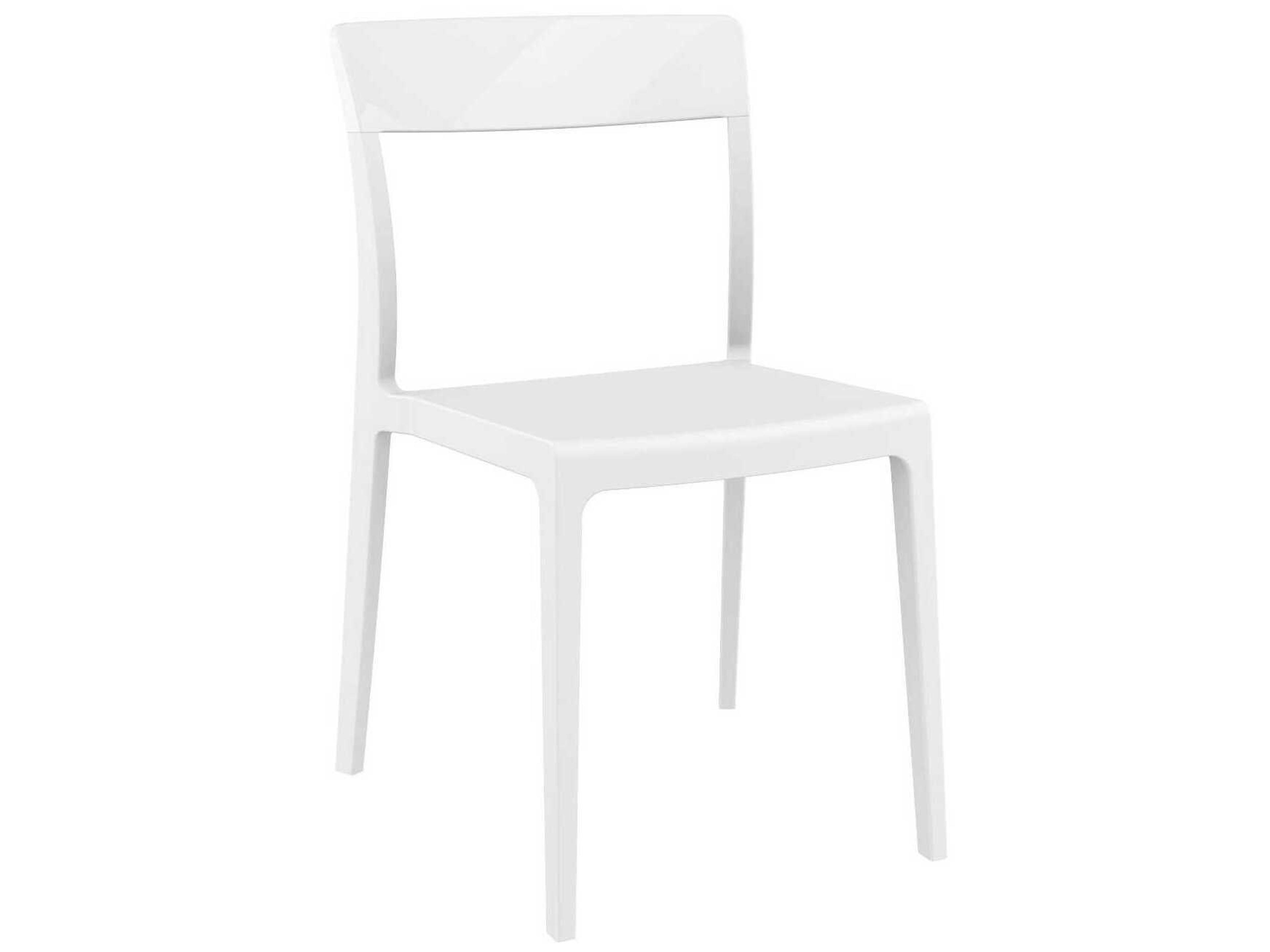 Flash White Glossy Polypropylene Dining Chair