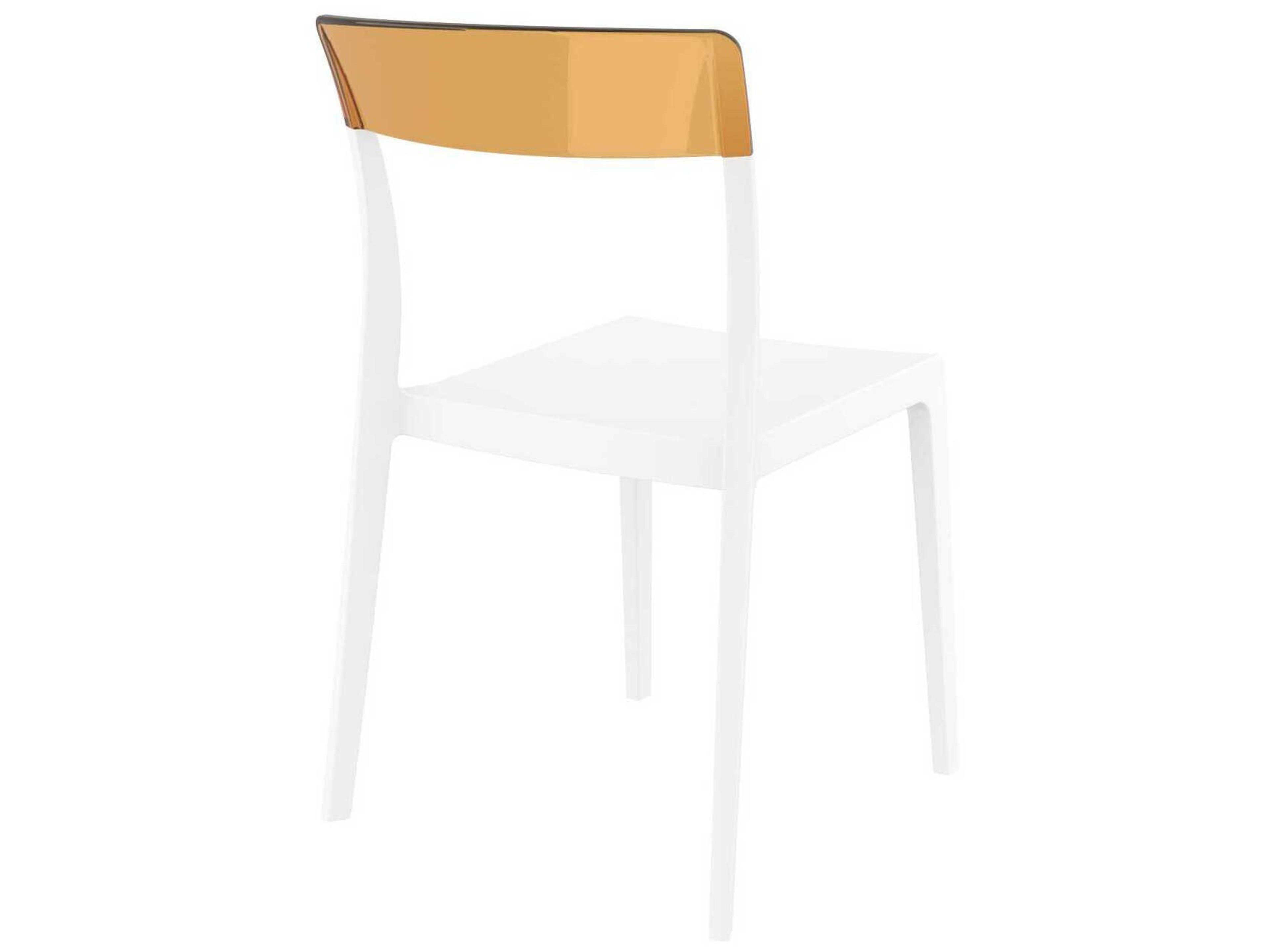 Compamia Flash White Transparent Amber Polypropylene Dining Chair