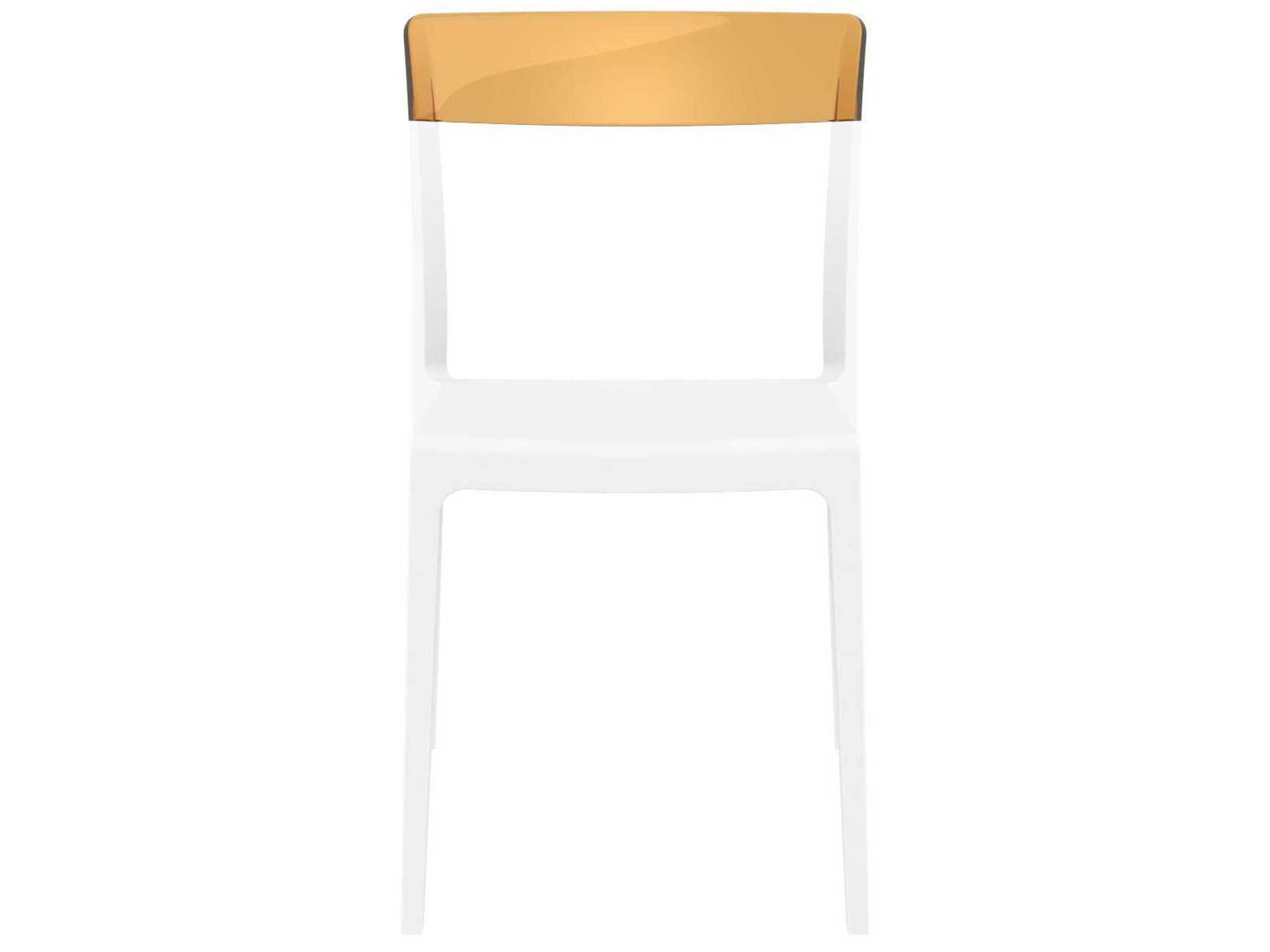 Compamia Flash White Transparent Amber Polypropylene Dining Chair