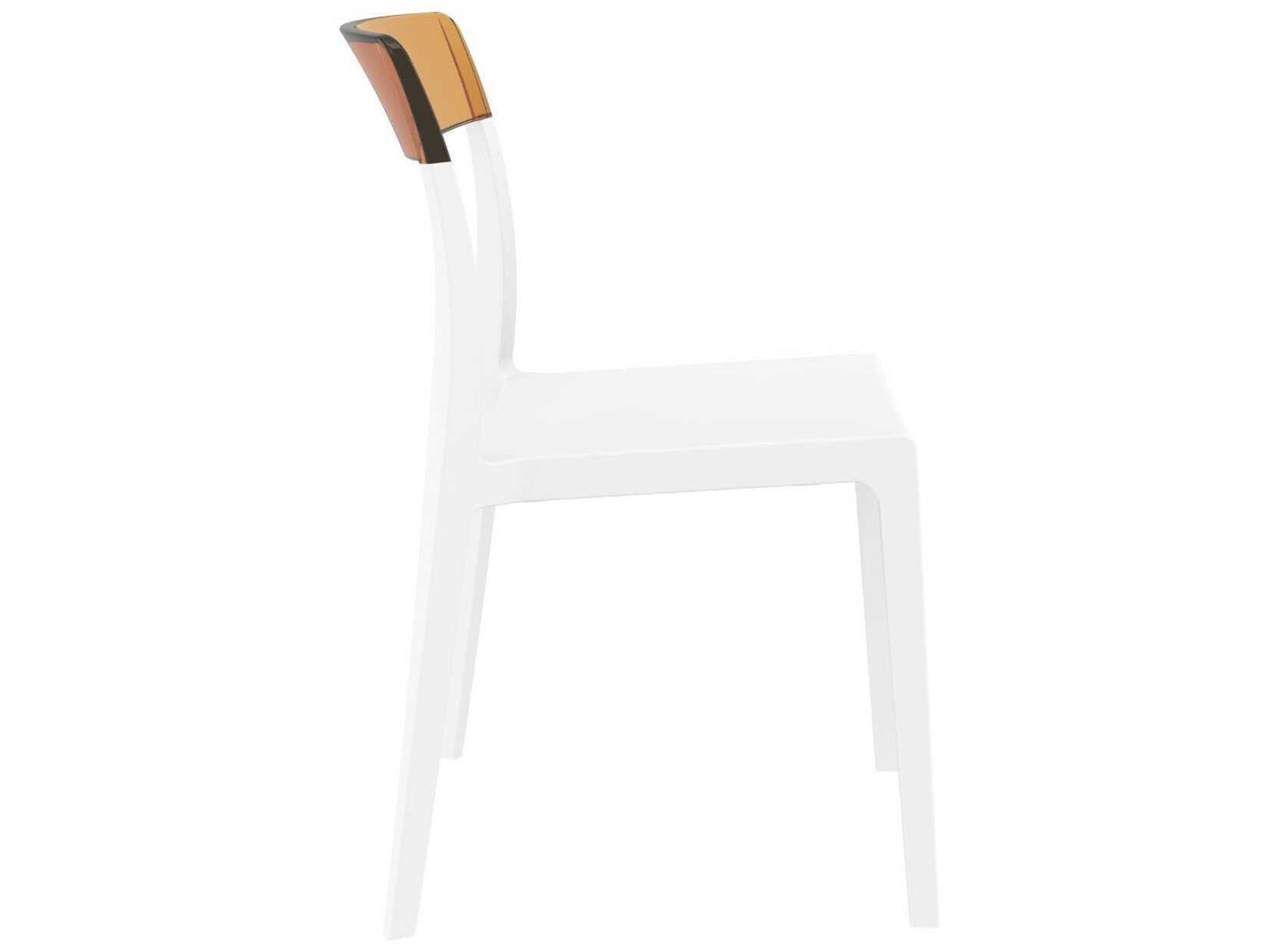 Compamia Flash White Transparent Amber Polypropylene Dining Chair