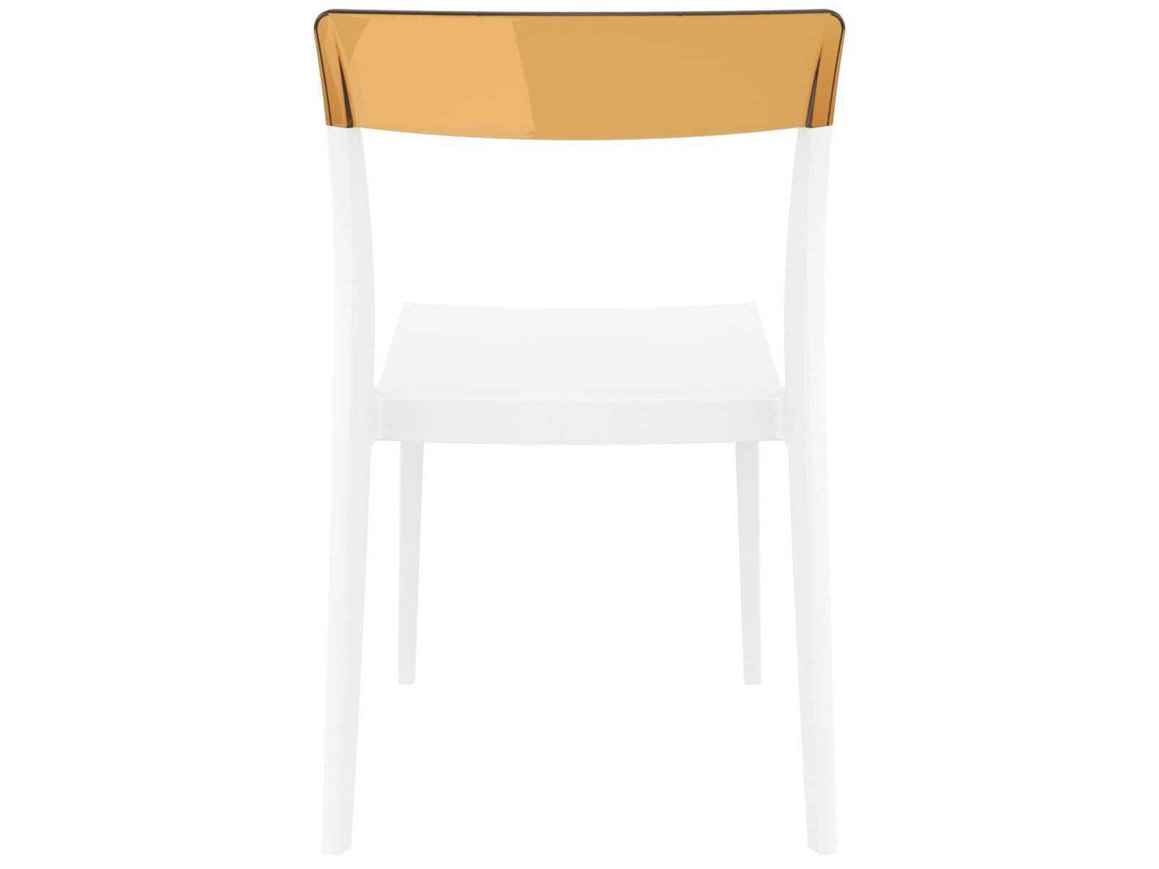 Compamia Flash White Transparent Amber Polypropylene Dining Chair