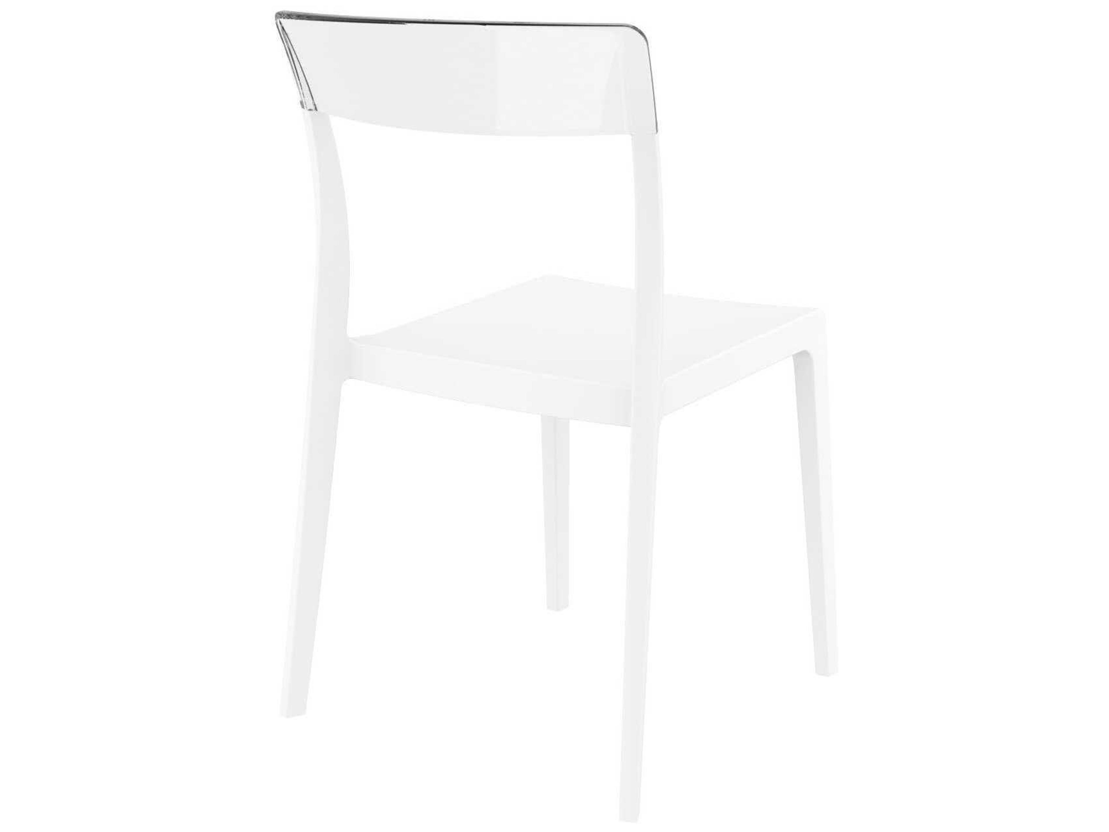 Compamia Flash White Transparent Clear Polypropylene Dining Chair