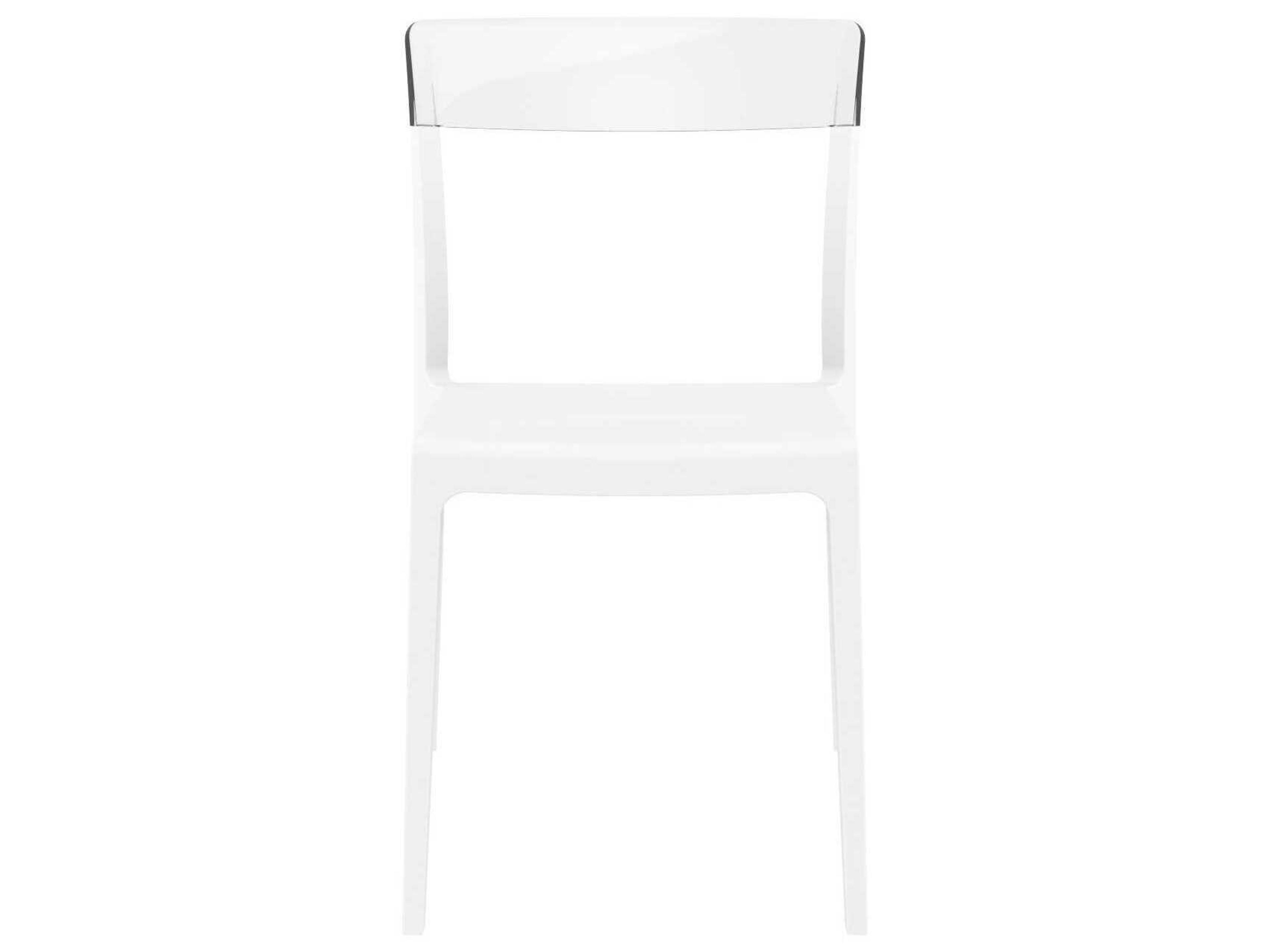 Compamia Flash White Transparent Clear Polypropylene Dining Chair