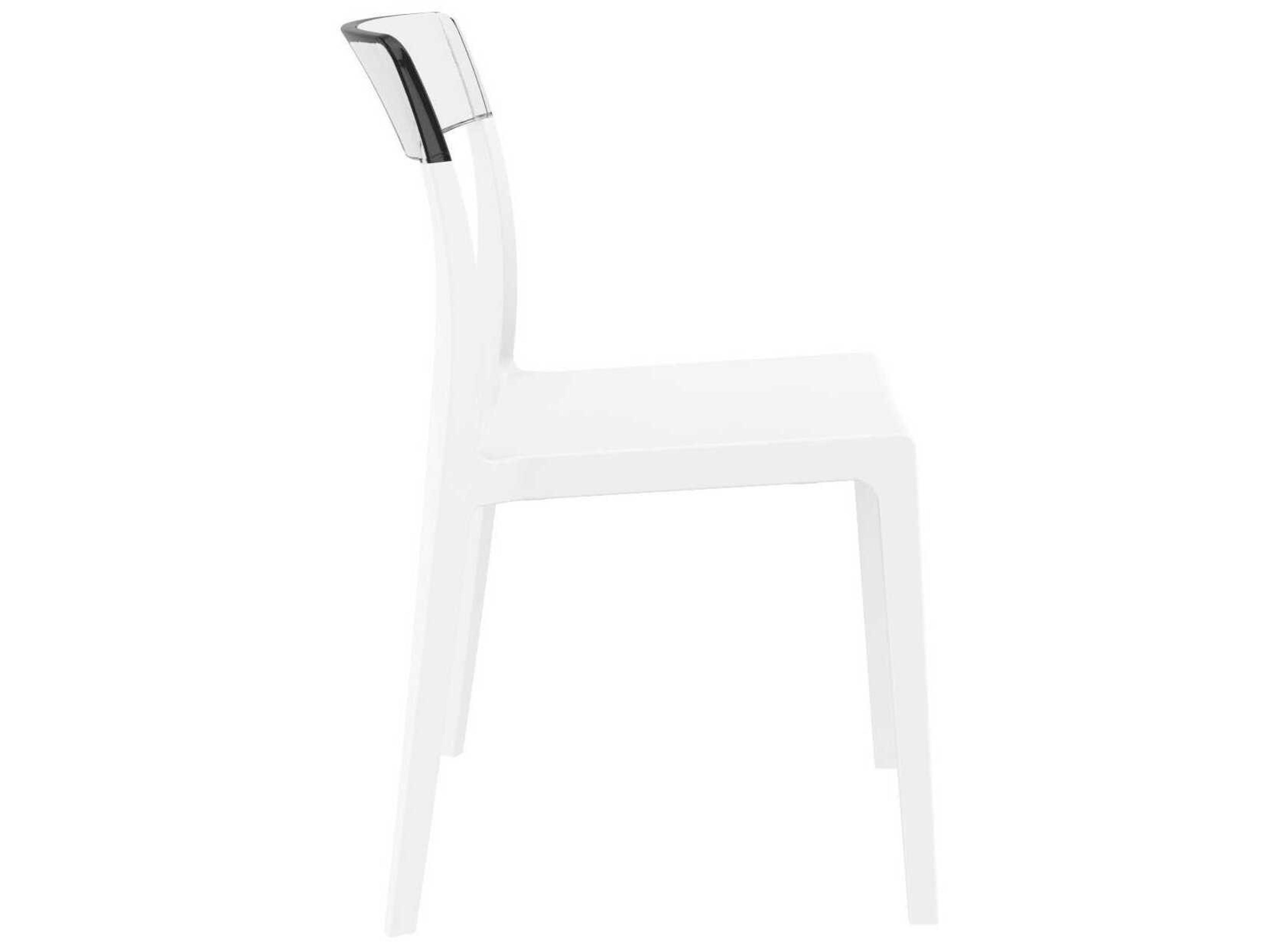 Compamia Flash White Transparent Clear Polypropylene Dining Chair
