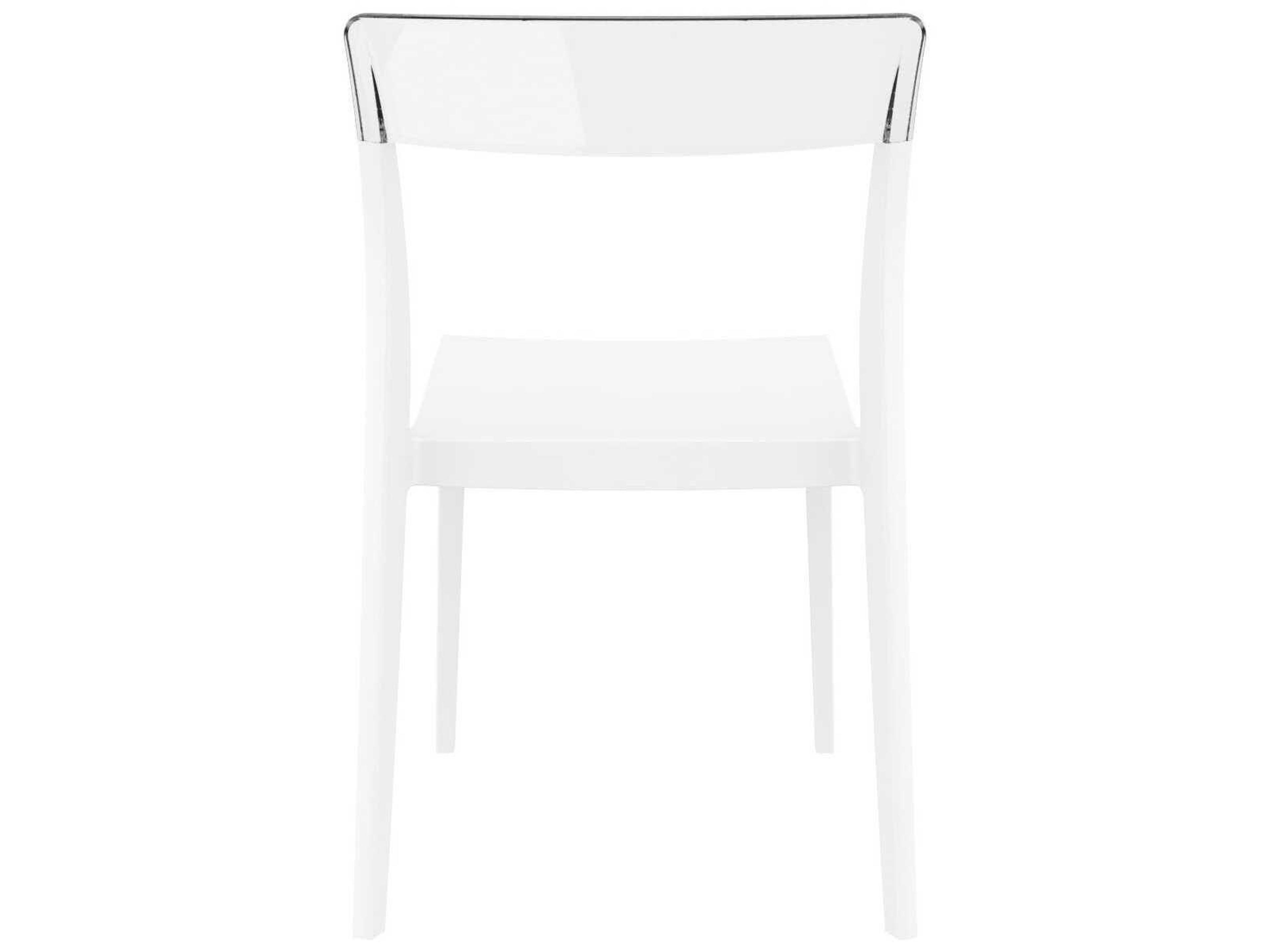 Compamia Flash White Transparent Clear Polypropylene Dining Chair