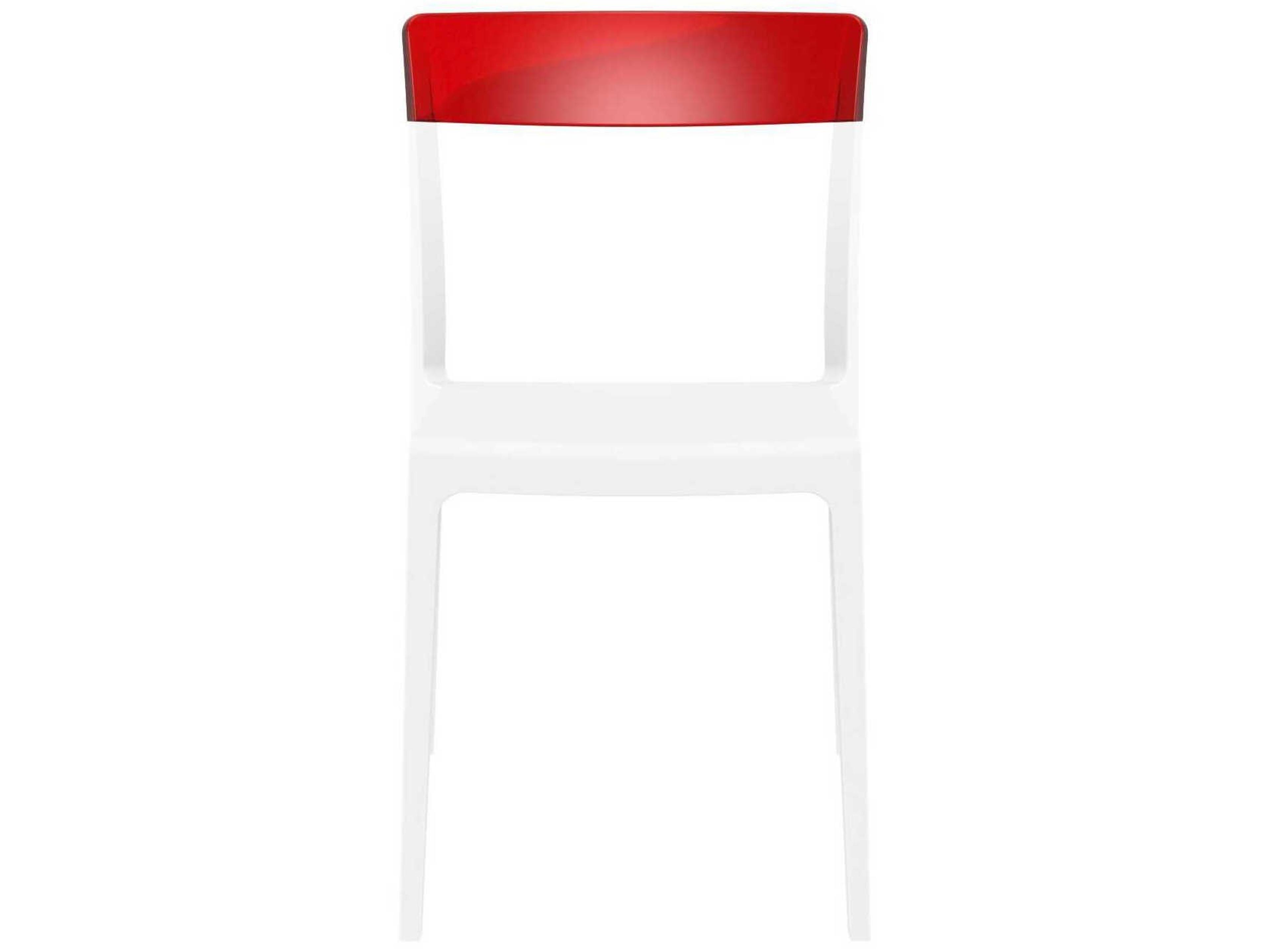 Compamia Flash White Transparent Red Polypropylene Dining Chair