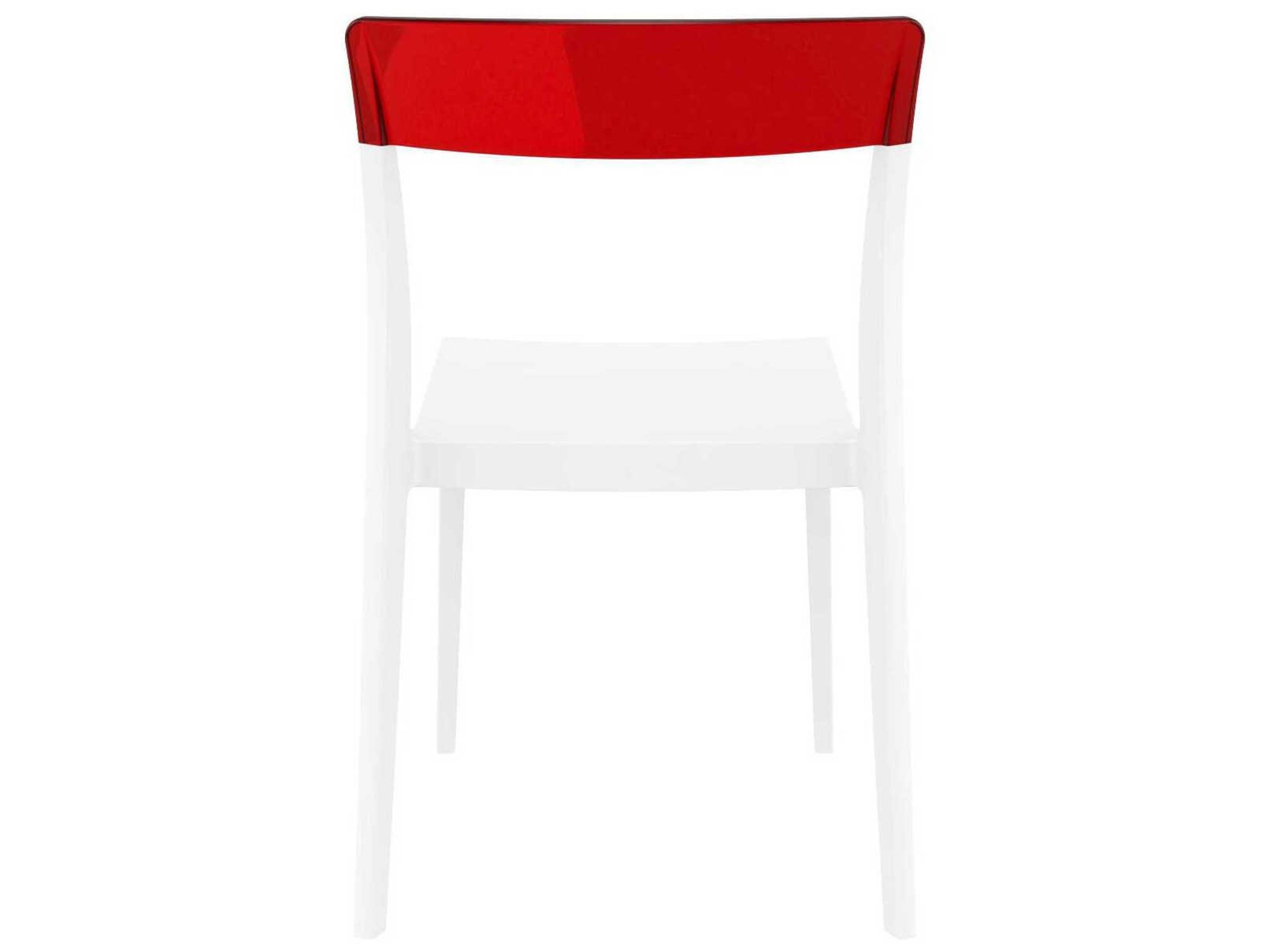 Compamia Flash White Transparent Red Polypropylene Dining Chair