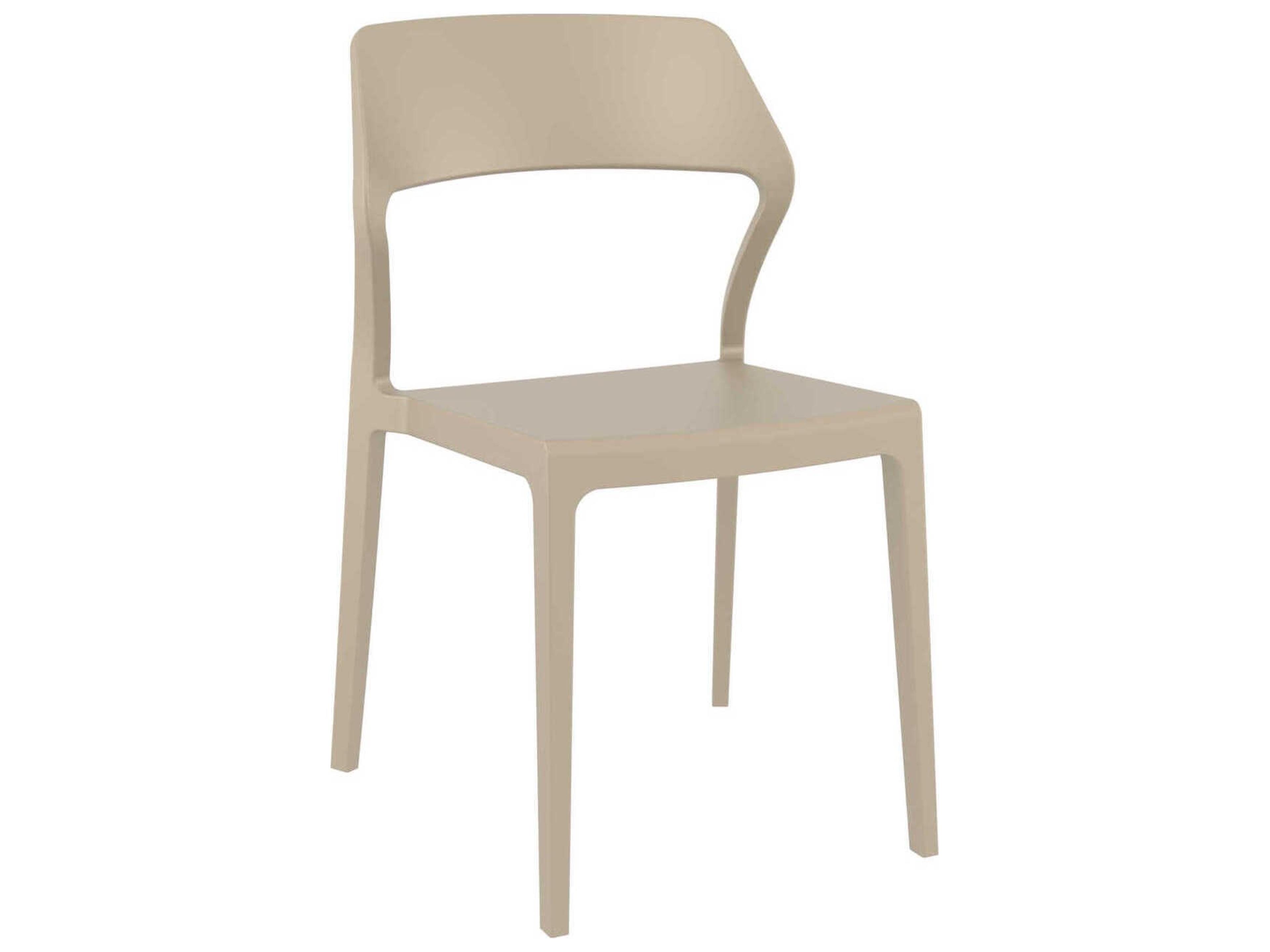 Snow Taupe Resin Dining Chair