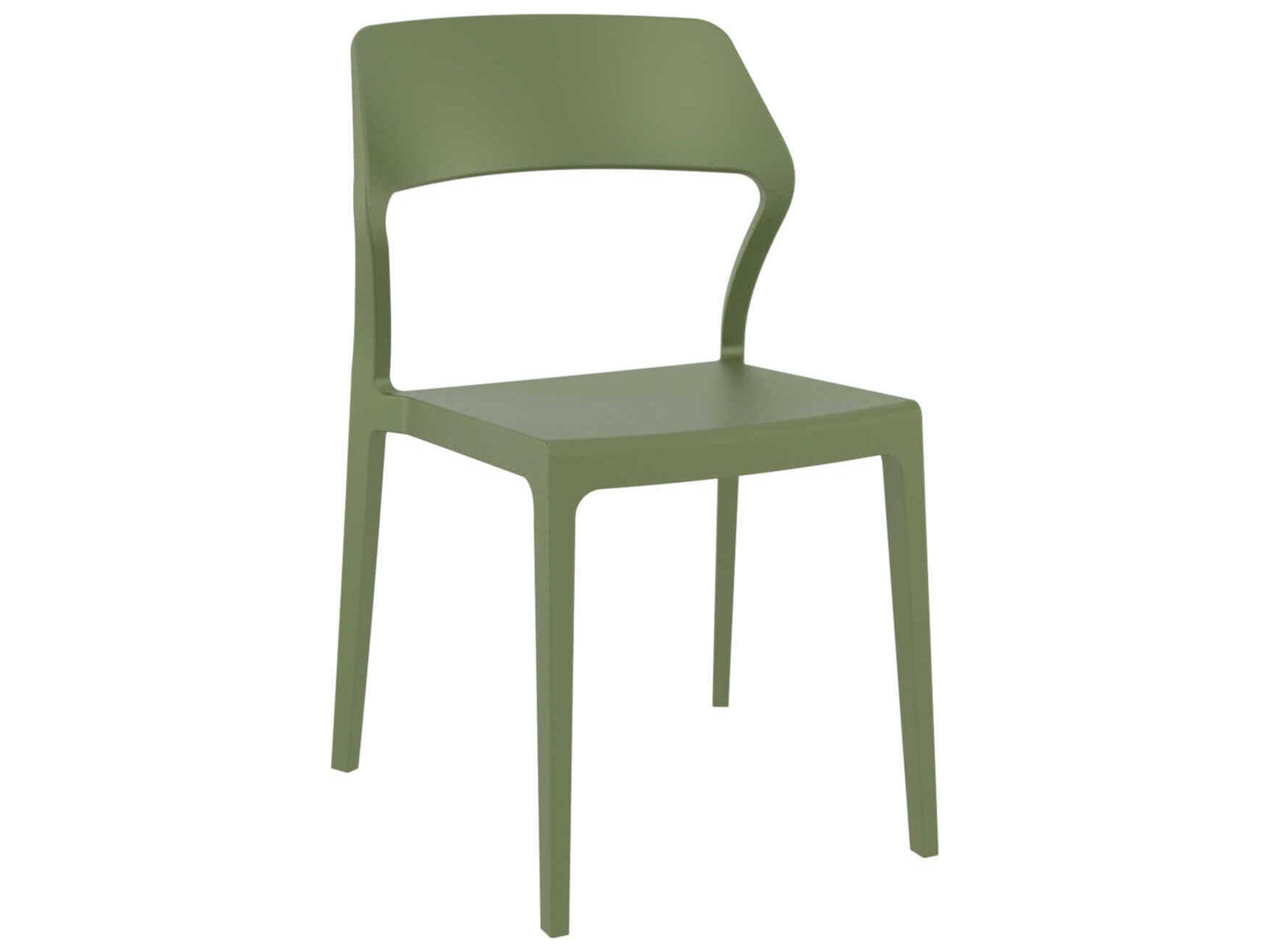 Snow Olive Green Resin Dining Chair
