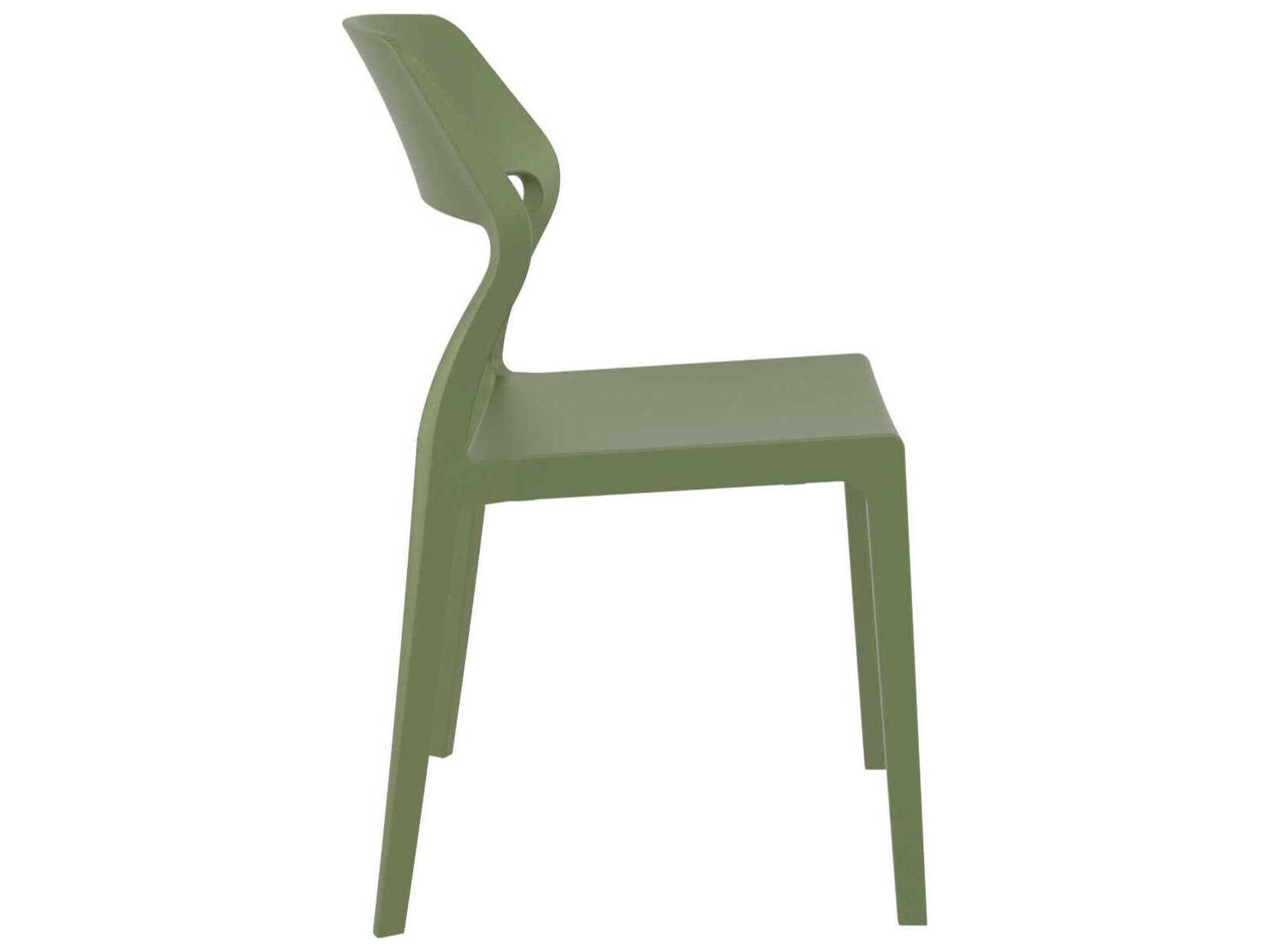 Compamia Snow Olive Green Resin Dining Chair