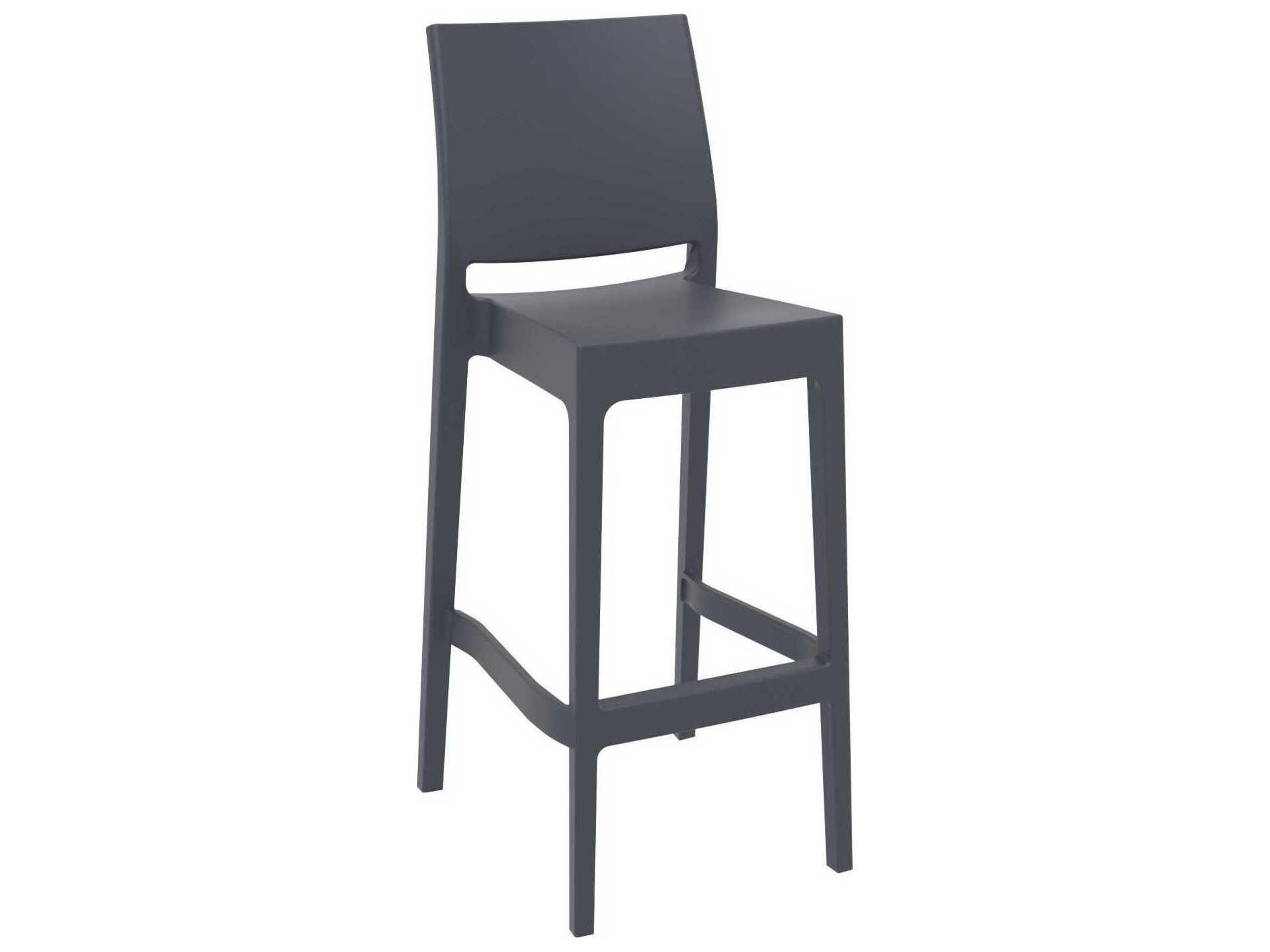 Maya Dark Gray Resin Bar Stool