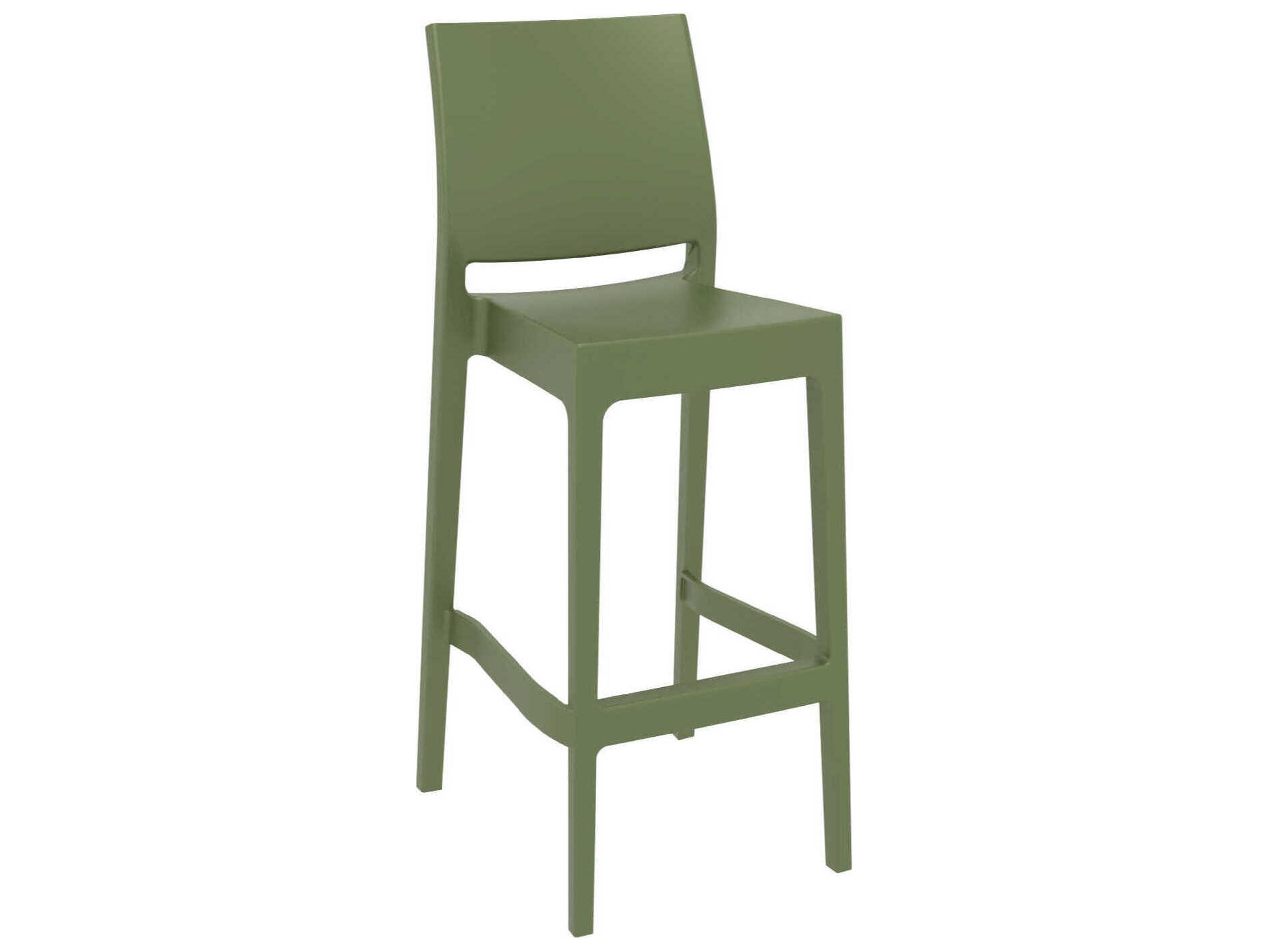 Maya Olive Green Resin Bar Stool