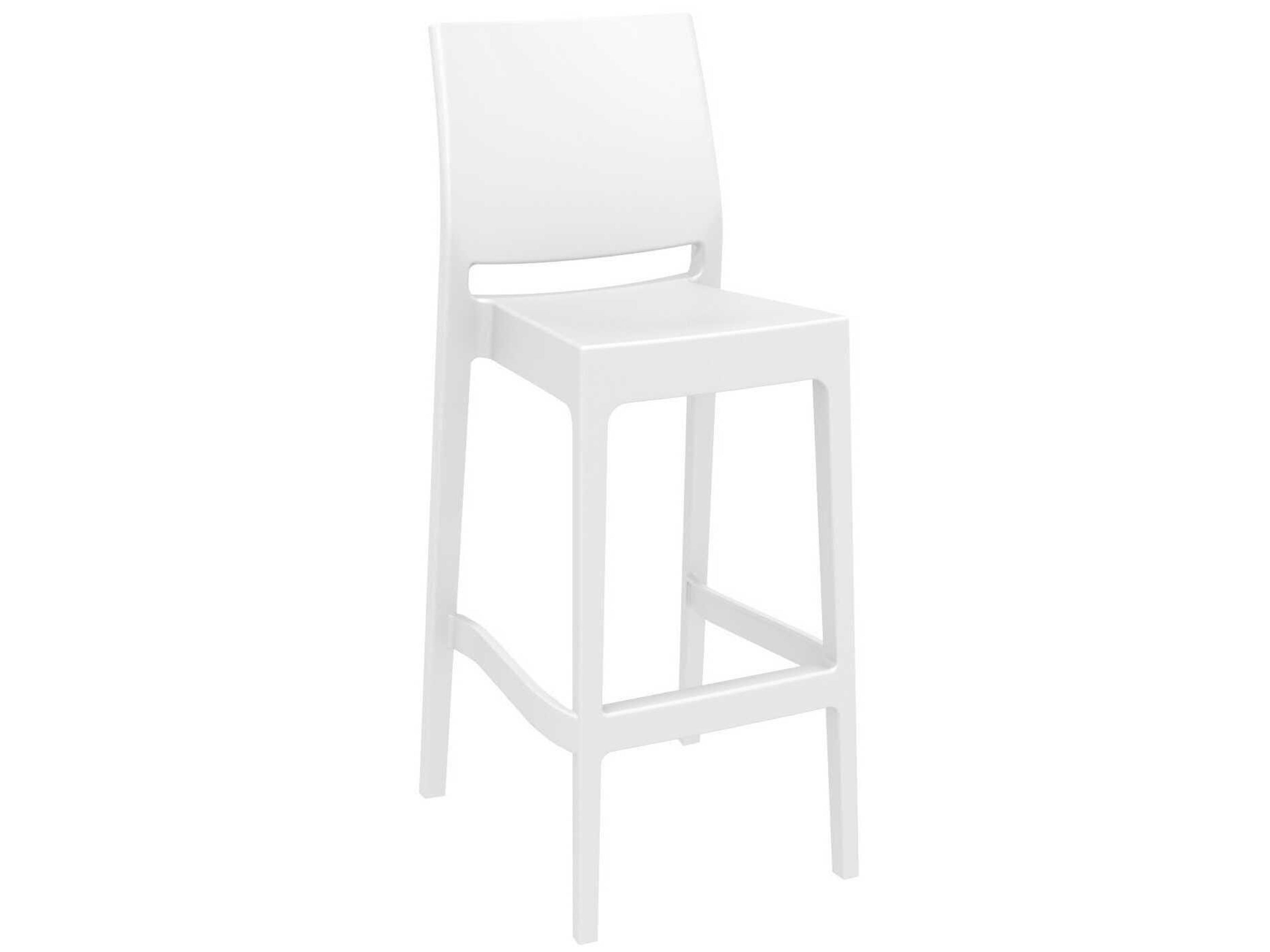 Maya White Resin Bar Stool