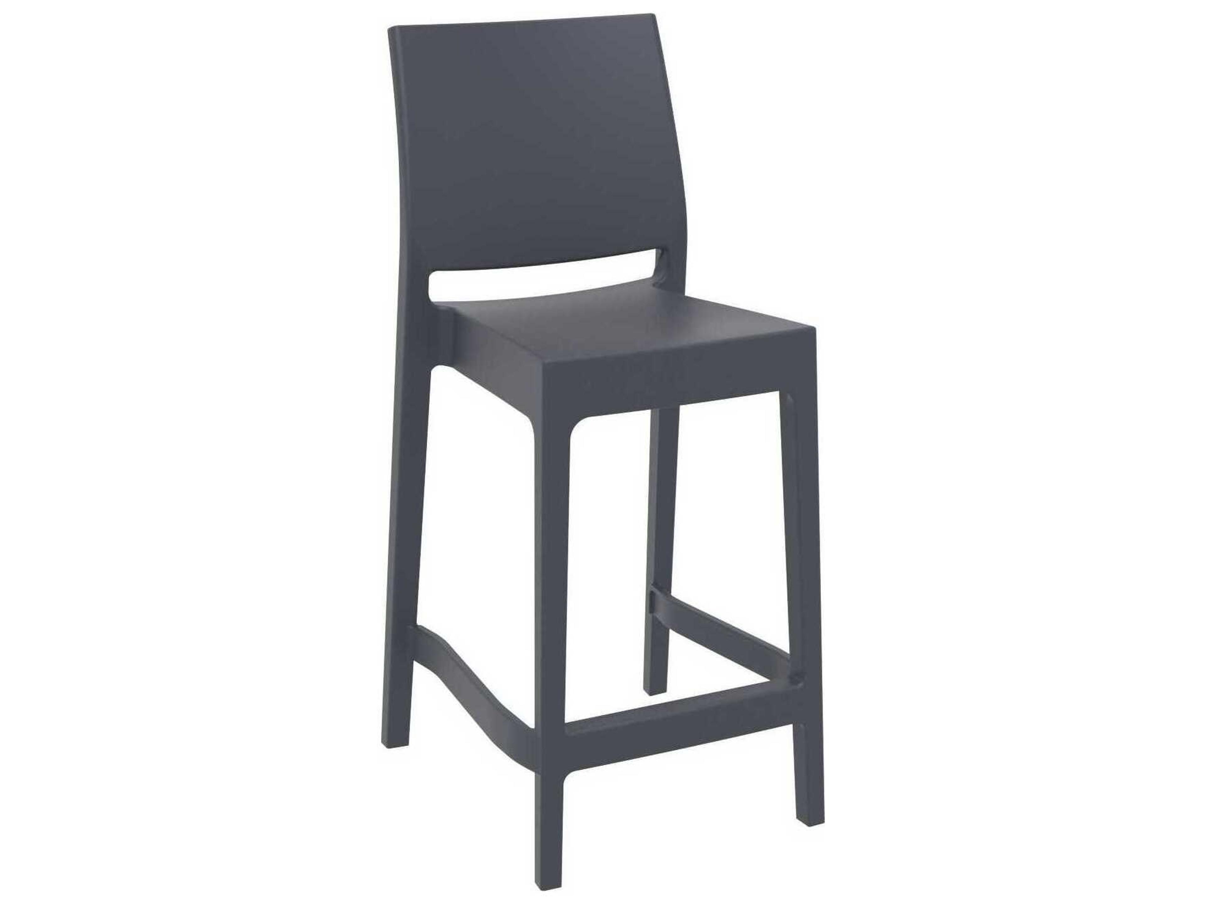 Maya Dark Gray Resin Counter Stool