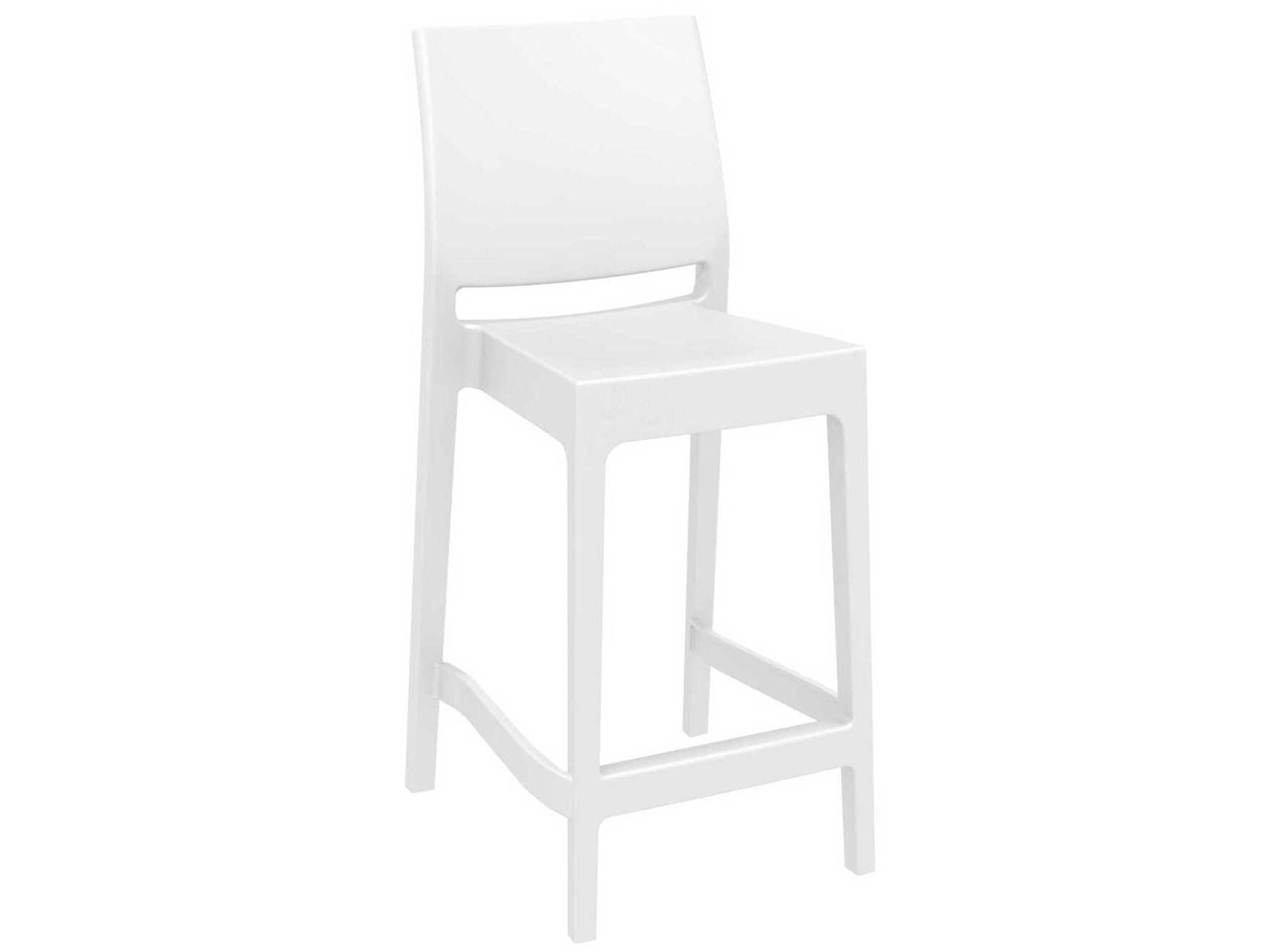 Maya White Resin Counter Stool