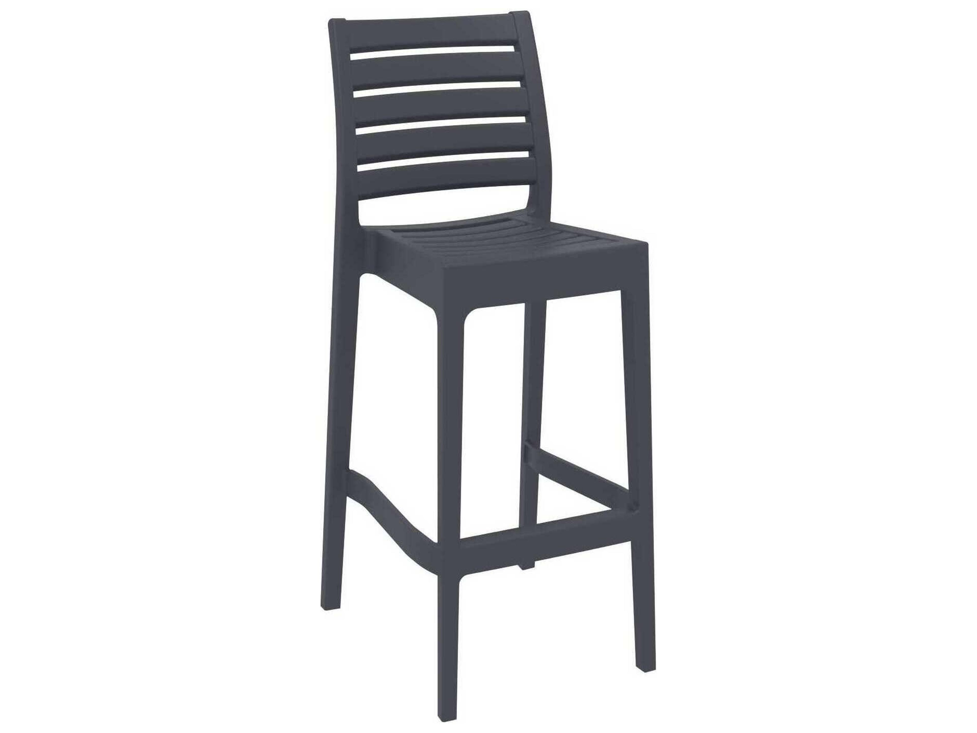 Ares Dark Gray Resin Bar Stool