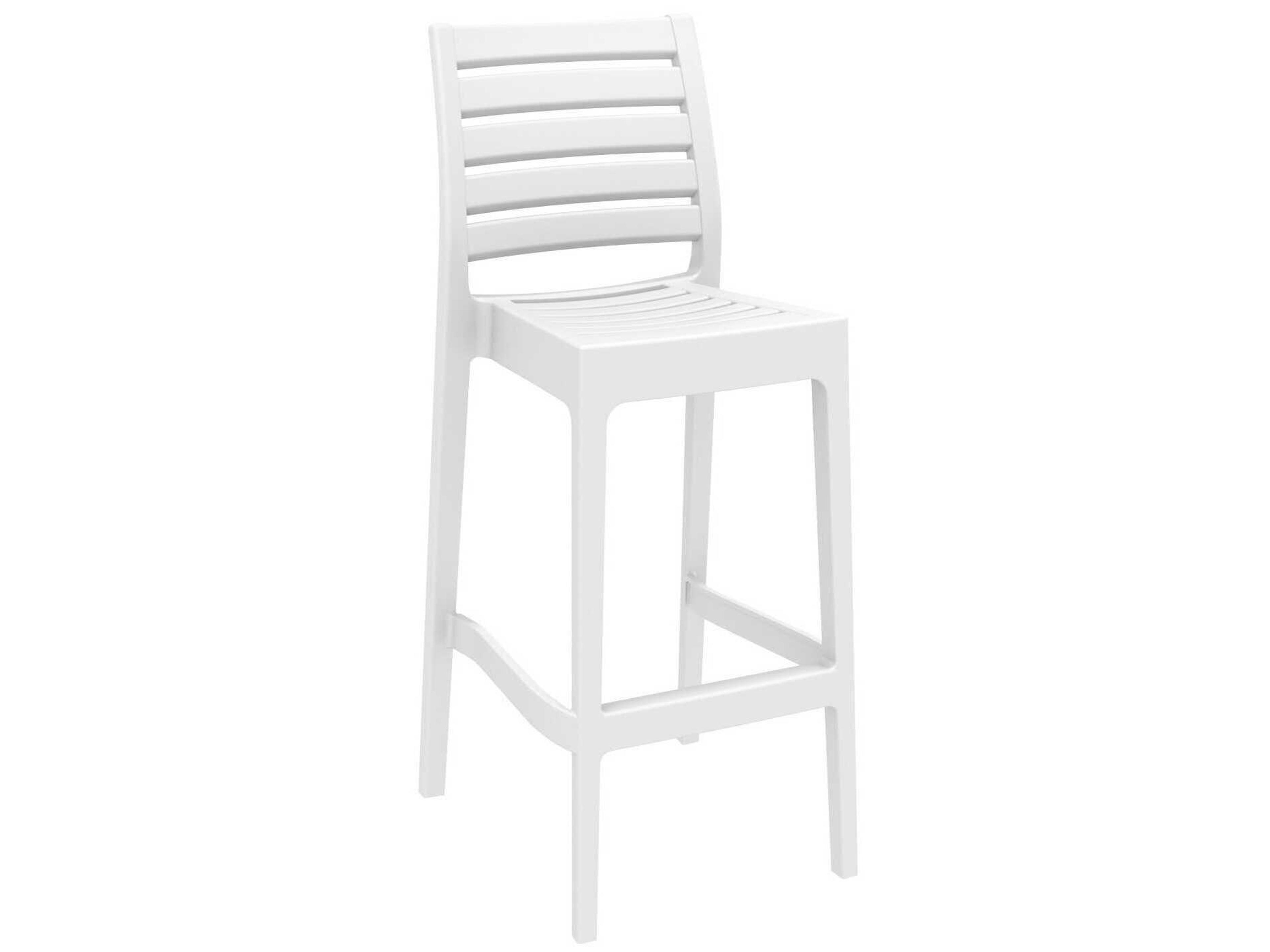 Ares White Resin Bar Stool
